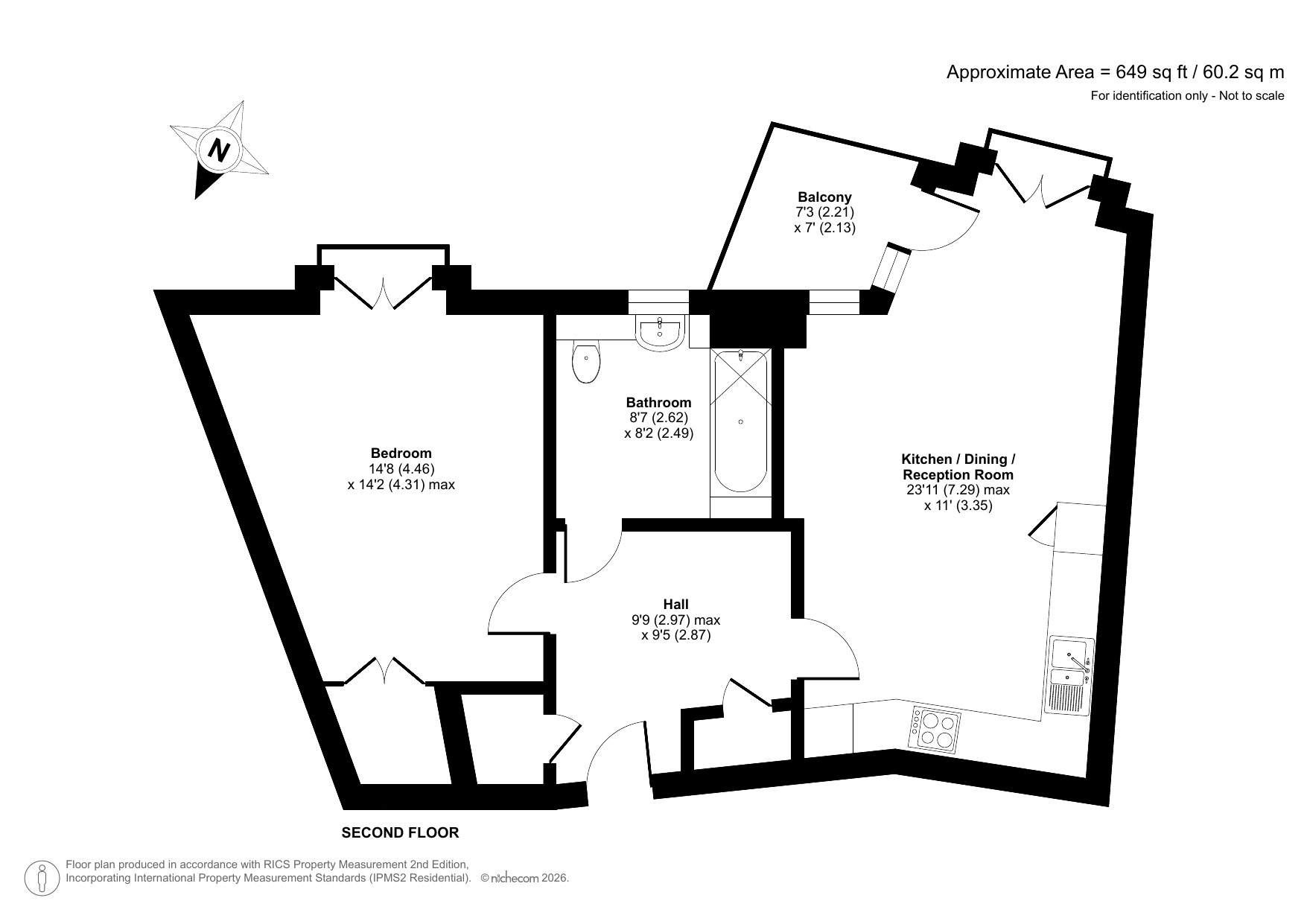 Flat 110, Orchard Court, 35, Bell Green, London floorplan