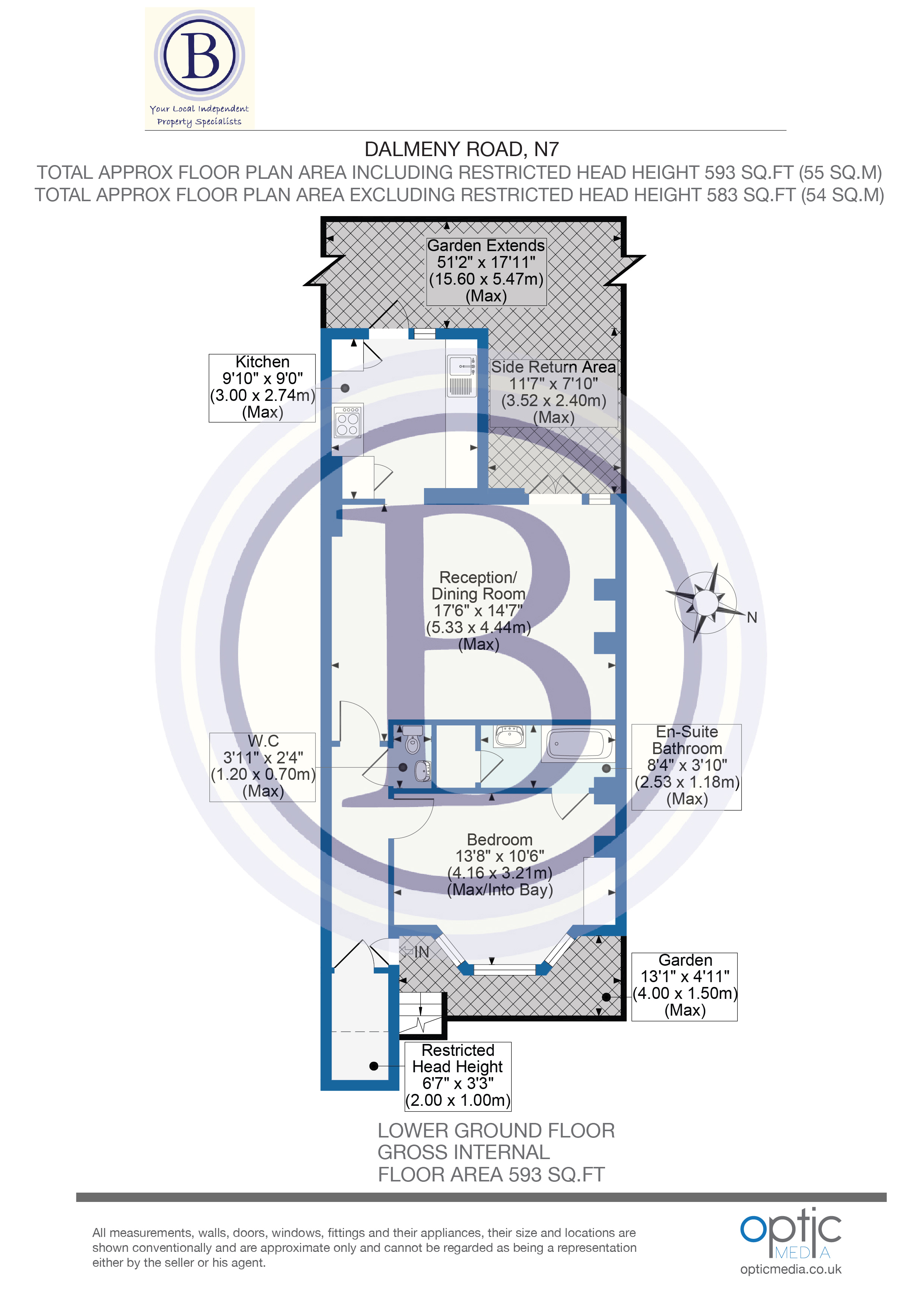Garden Flat, 31, Dalmeny Road, London floorplan