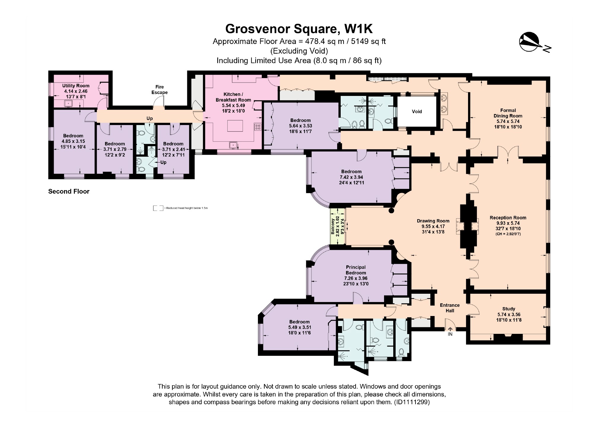 Flat 6, 47, Grosvenor Square, London floorplan