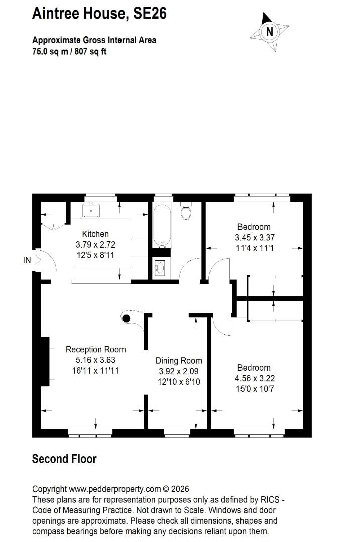 Flat 6, Aintree House, Lawrie Park Road, London floorplan