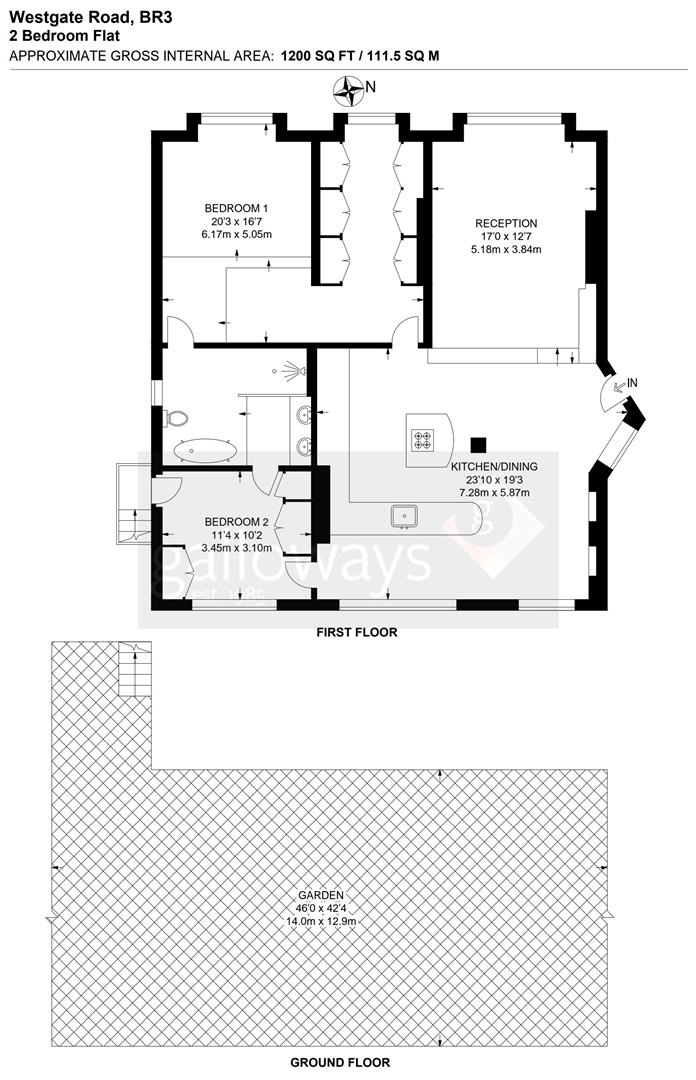 Flat 3, Park View House, Westgate Road, Beckenham floorplan