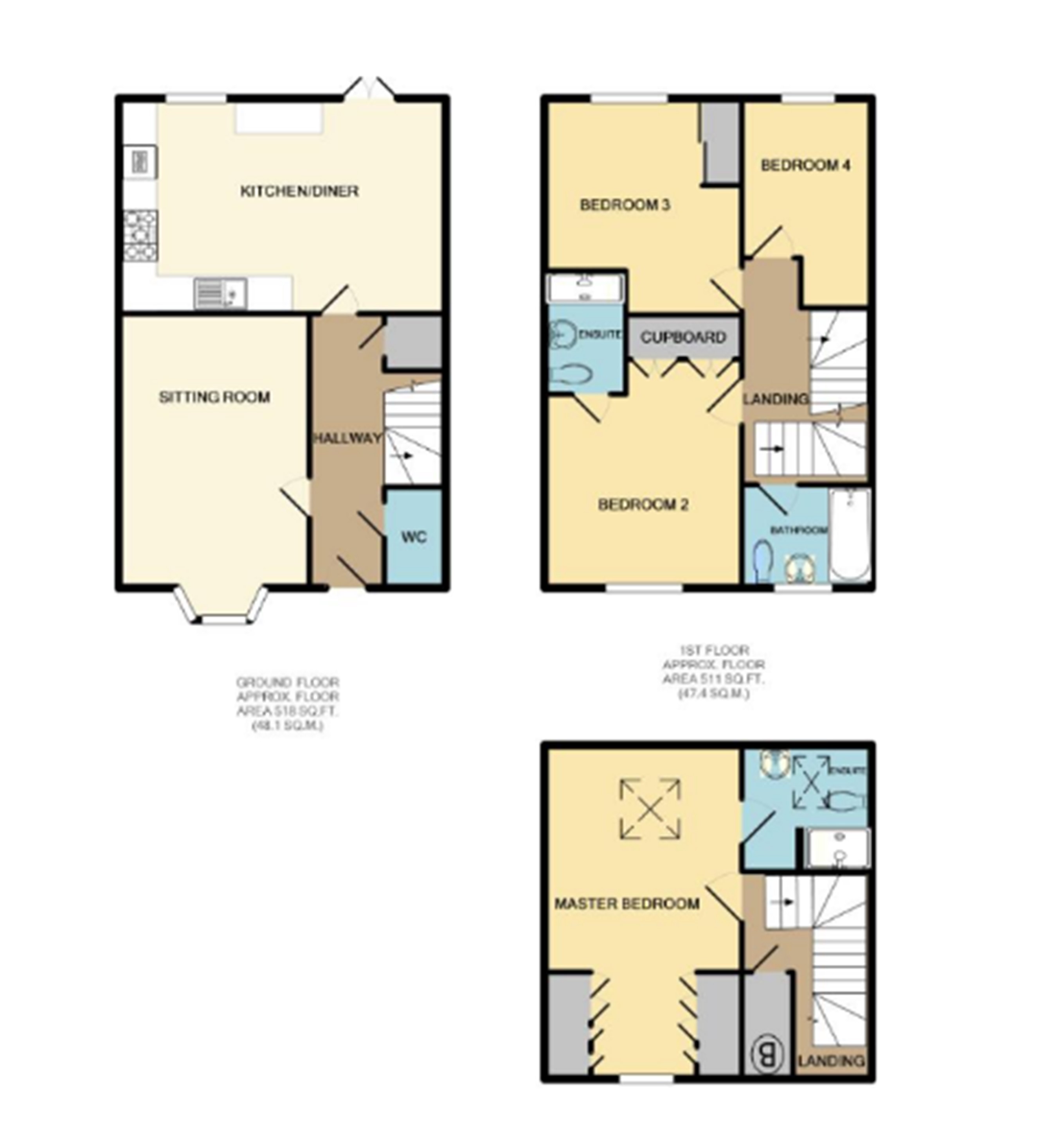 Collett Road, Norton Fitzwarren, Taunton TA2, 4 bedroom terraced house