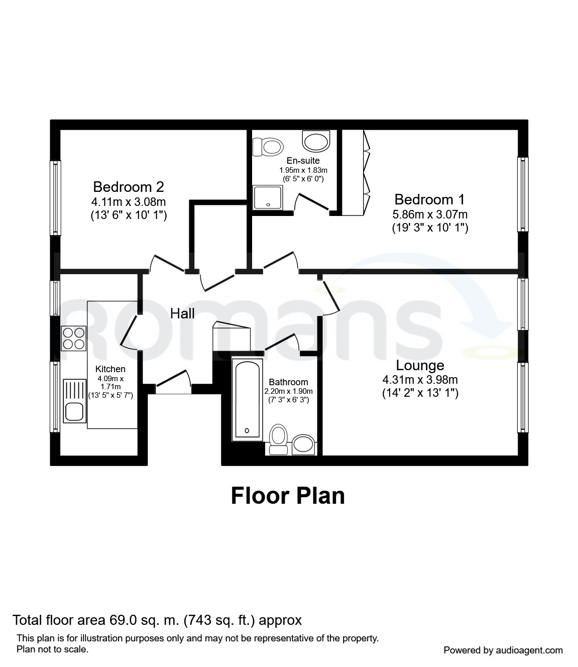 2 Bedrooms Flat to rent in Waleron Road, Fleet GU51