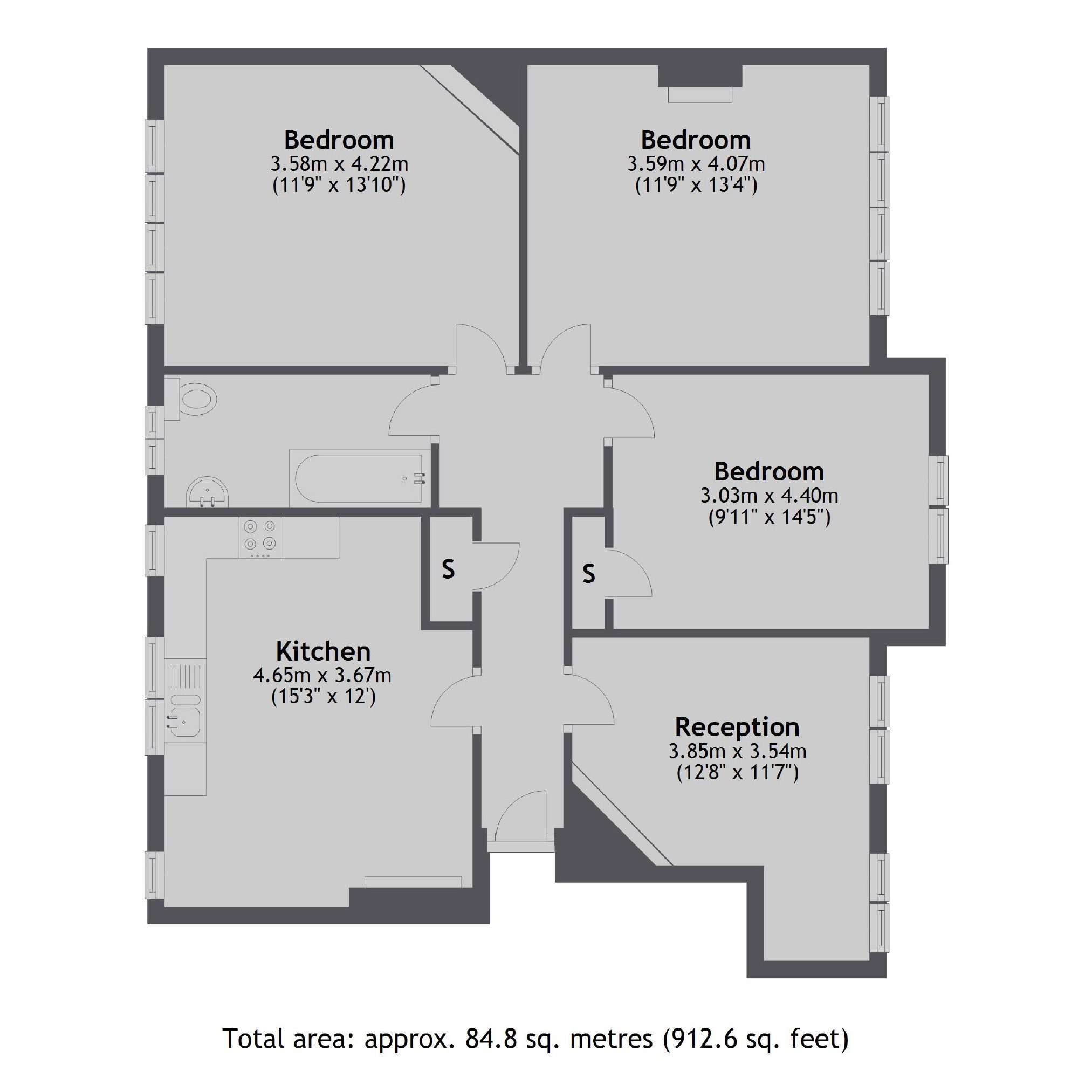 3 Bedrooms Flat to rent in The Chine, London N10