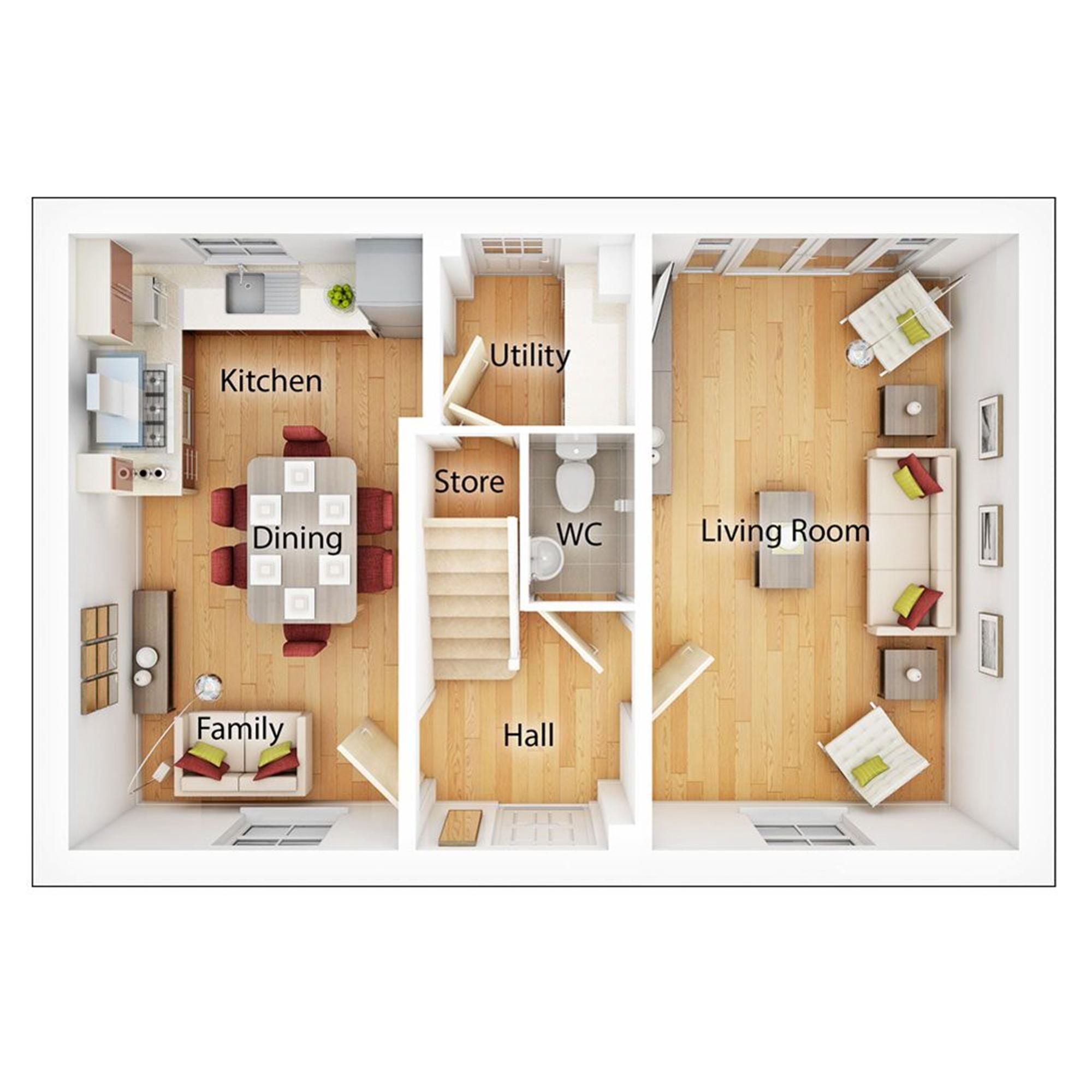 New Home 3 Bed Detached House For In Hadley At Tamora Close Floorplan