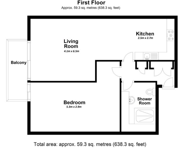 Flat 58 Jessop Court, 2 Brindley Place, Uxbridge floorplan