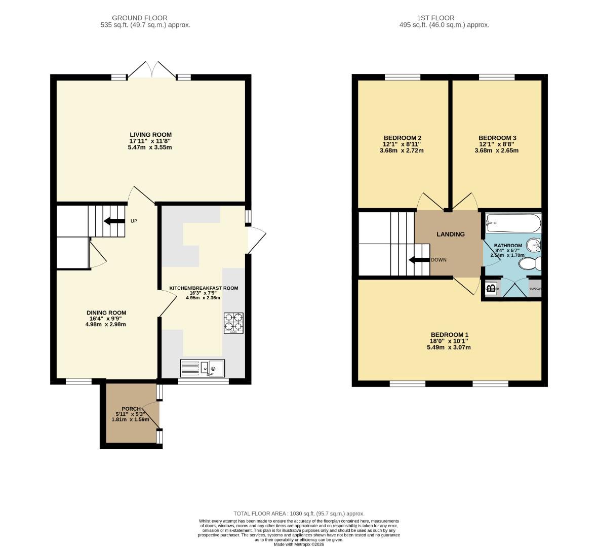 139, Gordon Road, Little Paxton floorplan
