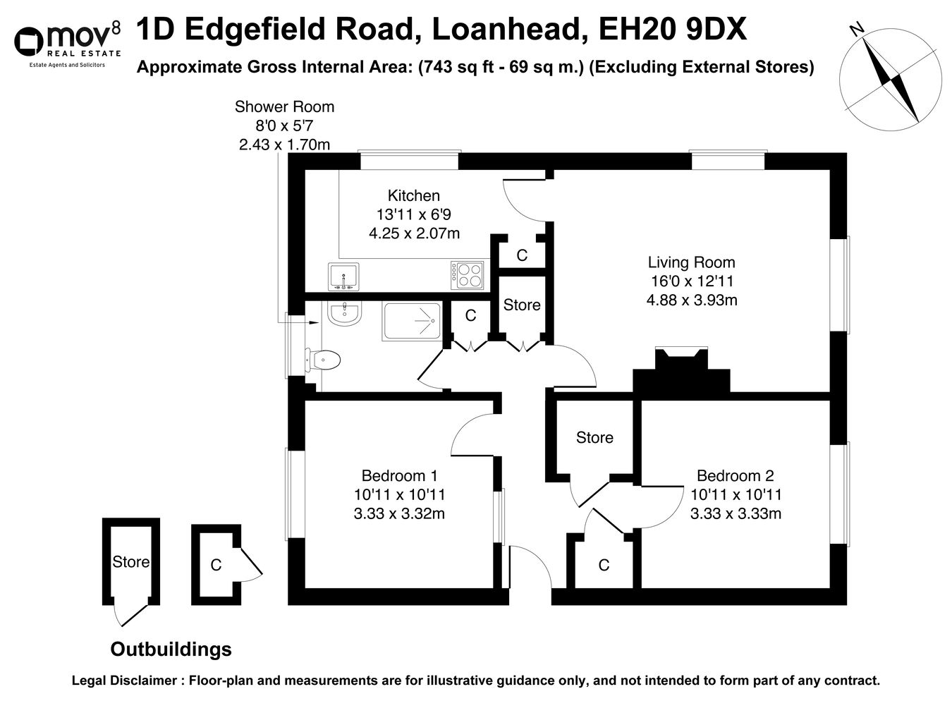 1d, Edgefield Road, Loanhead floorplan