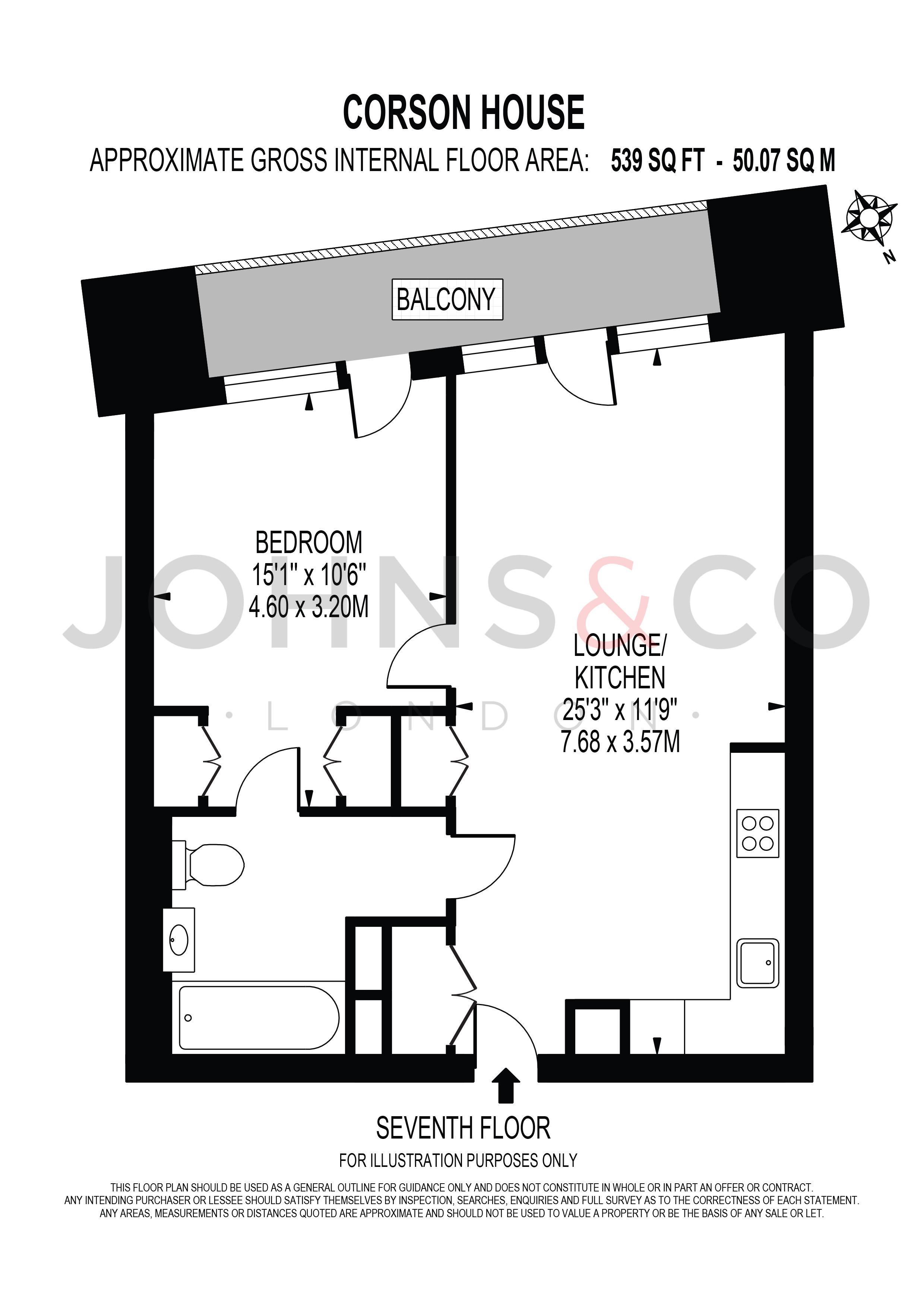 Flat 708 Corson House, No Street Name Specified, London floorplan