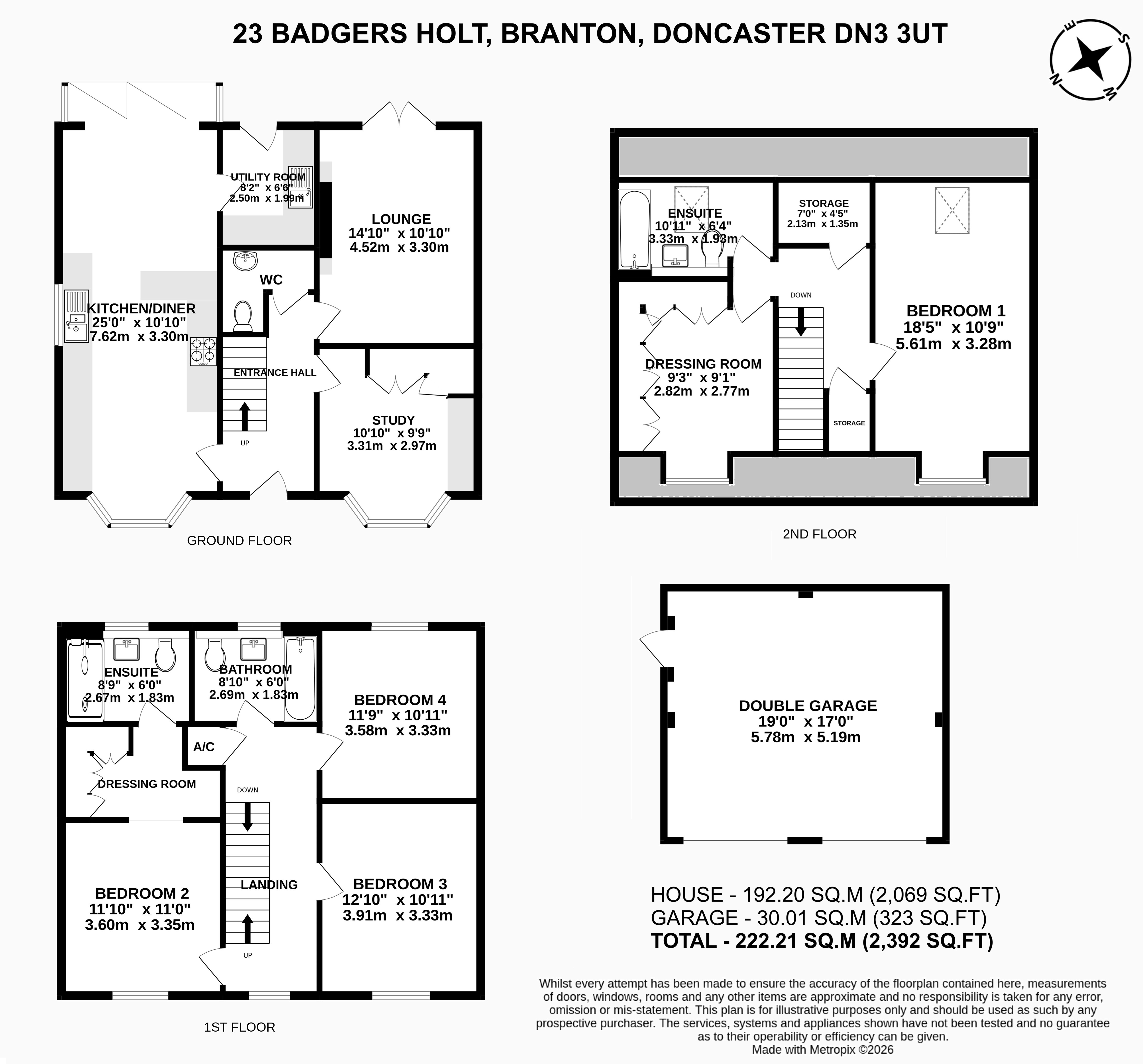 23, Badgers Holt, Doncaster floorplan