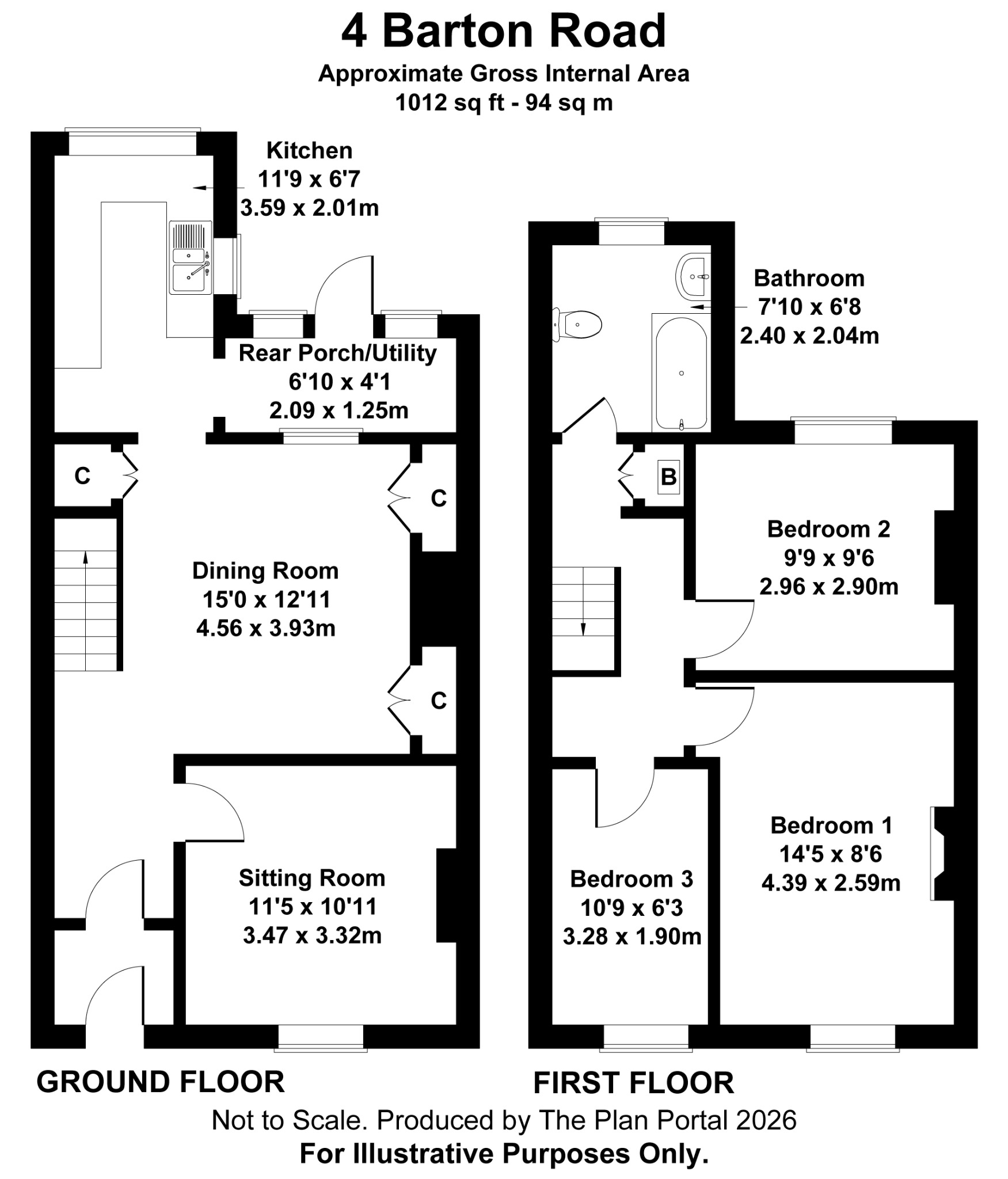 4 Barton Road, Okehampton, Devon floorplan