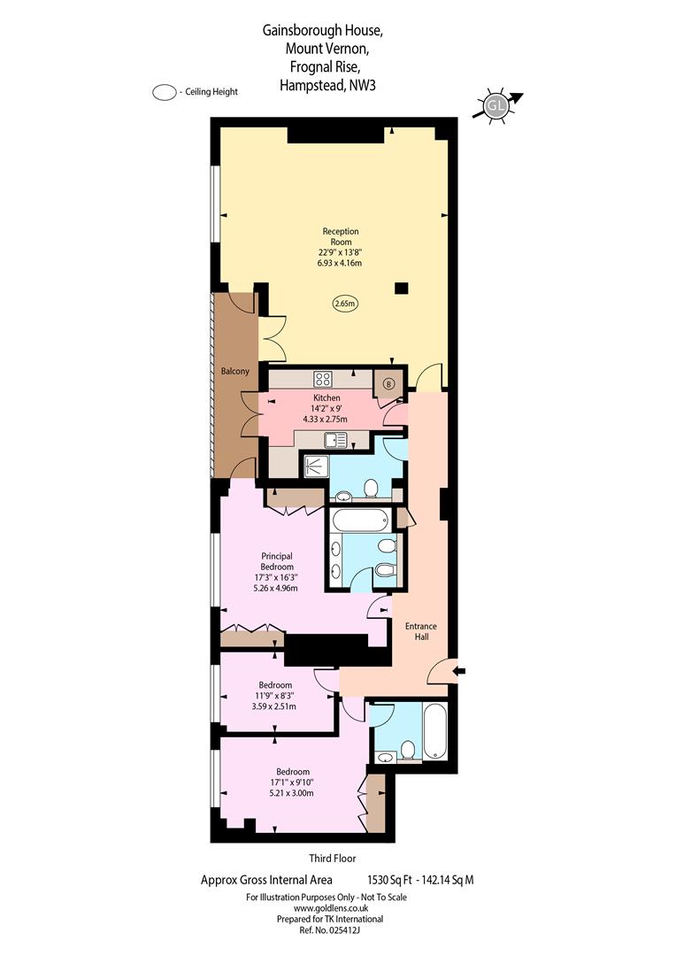 16 Gainsborough House, Frognal Rise, London floorplan
