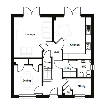 Plot 287 The Richmond, Hawton Lane, Balderton, Newark on Trent floorplan