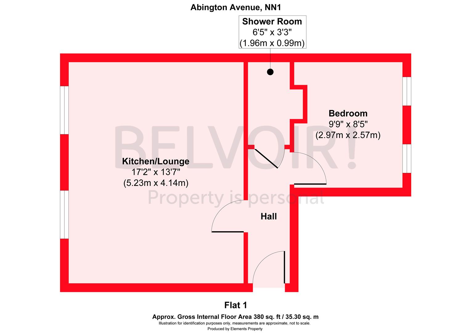 Flat 1, 1A, Abington Avenue, Northampton floorplan