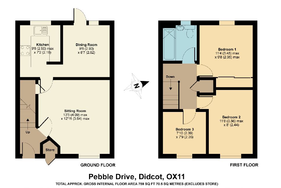 3 Bedrooms Terraced house to rent in Pebble Drive, Didcot, Oxfordshire OX11