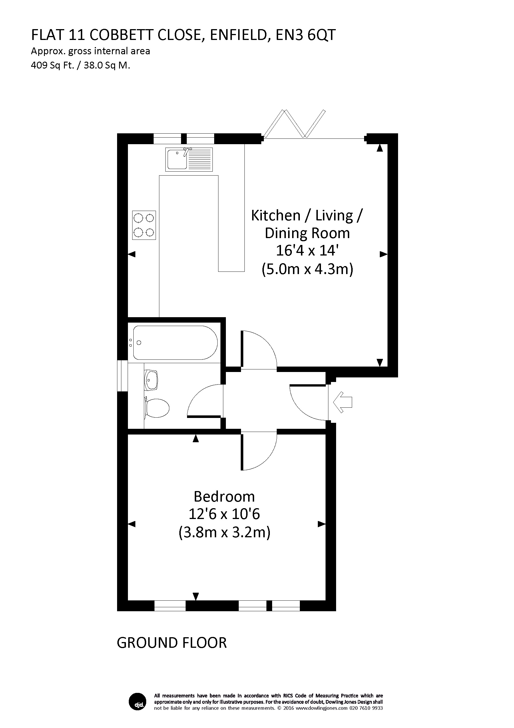 1 Bedrooms Flat to rent in 5, - 19 Cobbett Close, London EN3