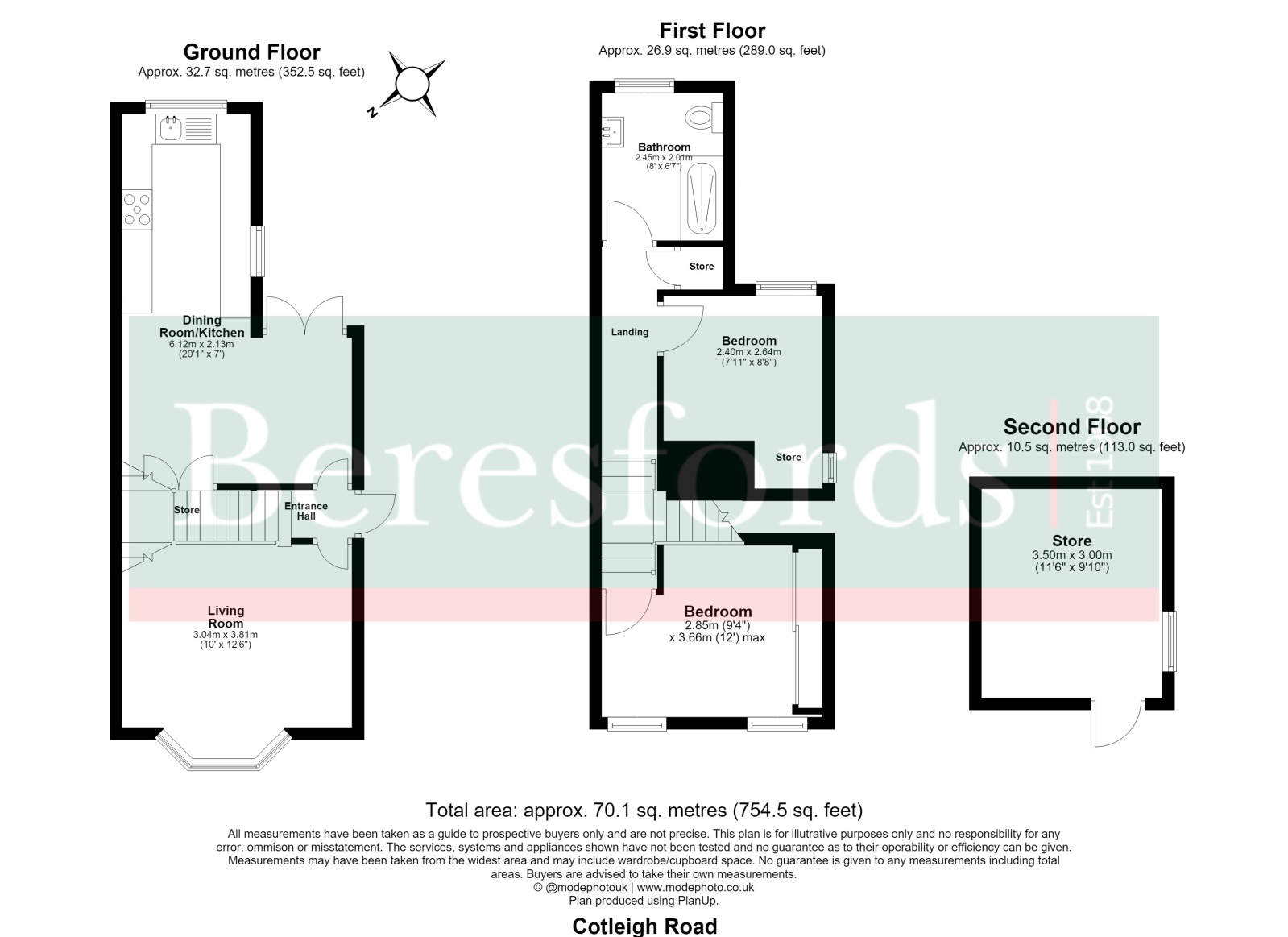 39, Cotleigh Road, Romford floorplan