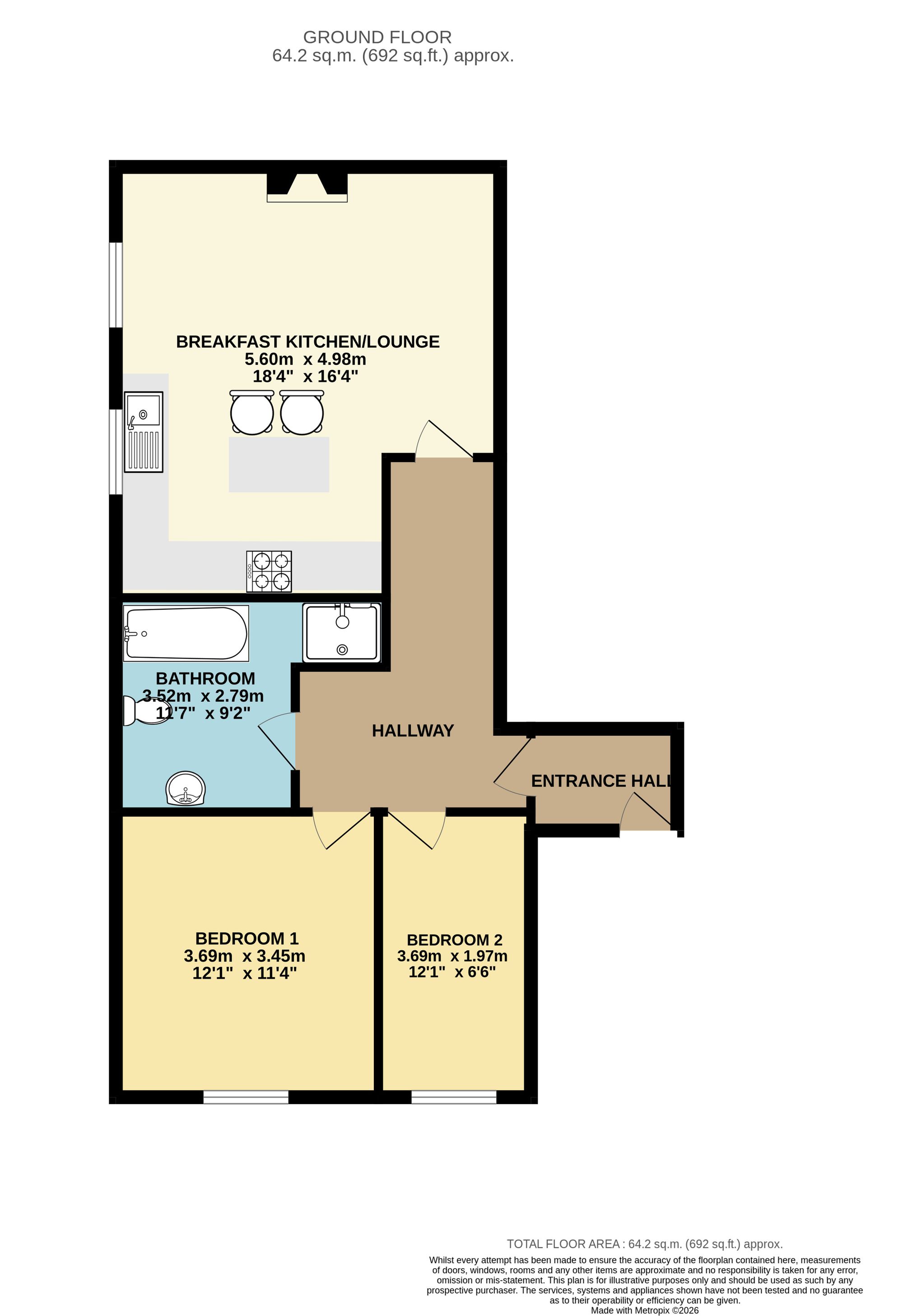 Flat 4, The Mount, Chesterfield floorplan