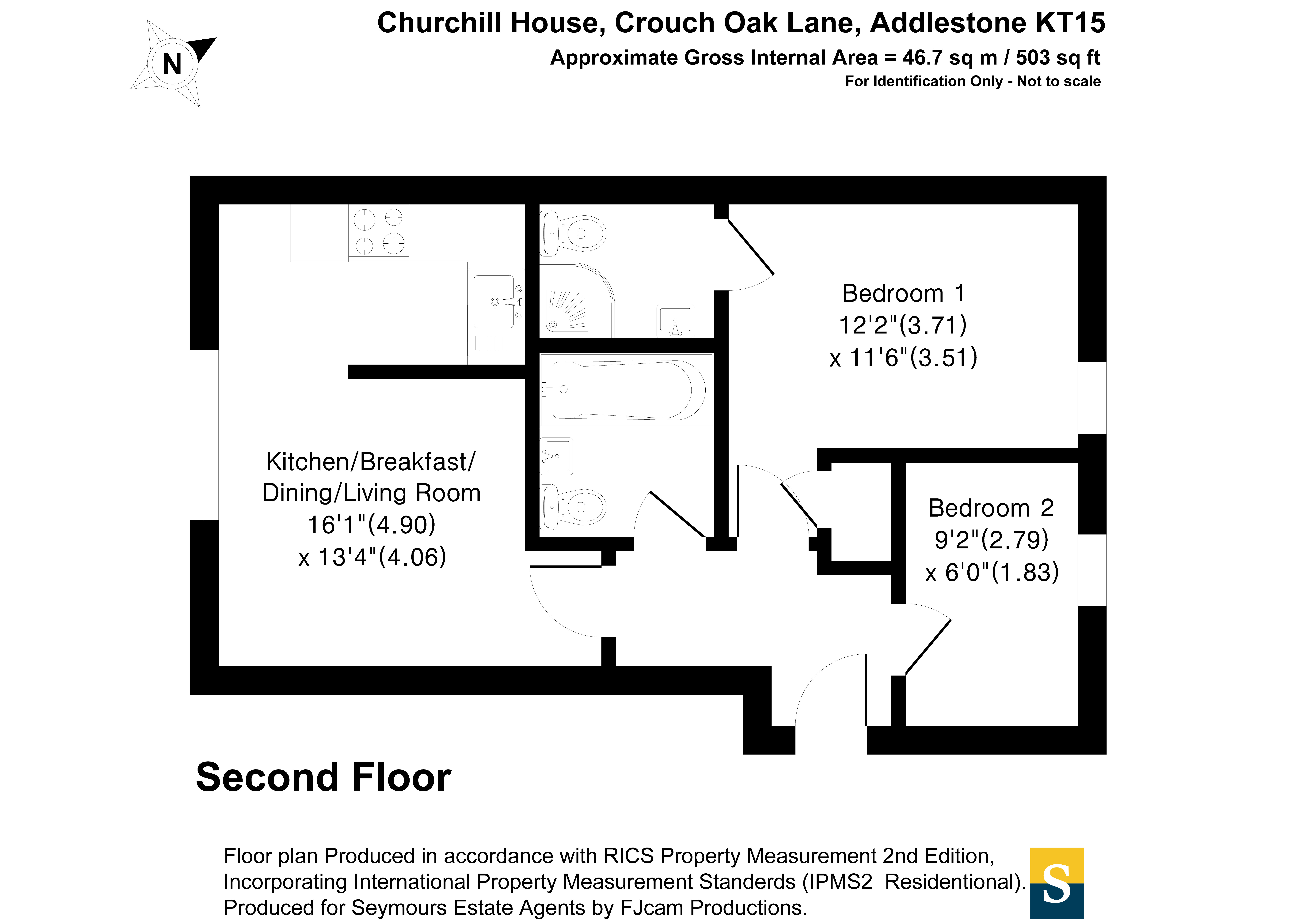 Flat 7, Churchill House,, Crouch Oak Lane, Surrey floorplan