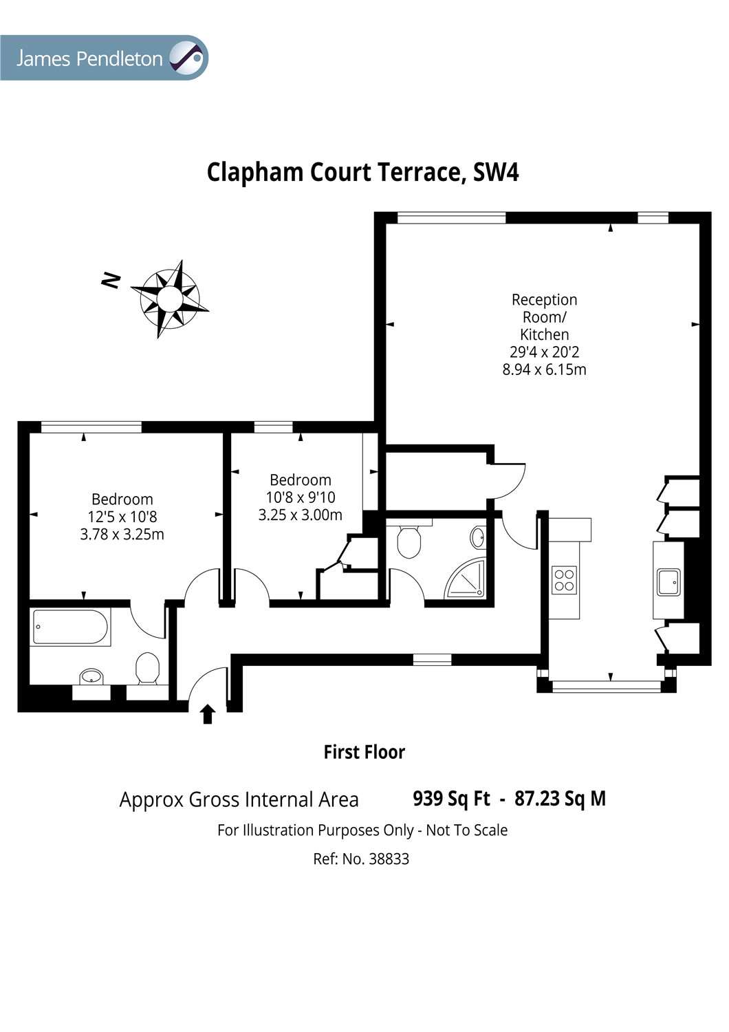 2 Bedrooms Flat to rent in Clapham Court Terrace, Clapham, London SW4