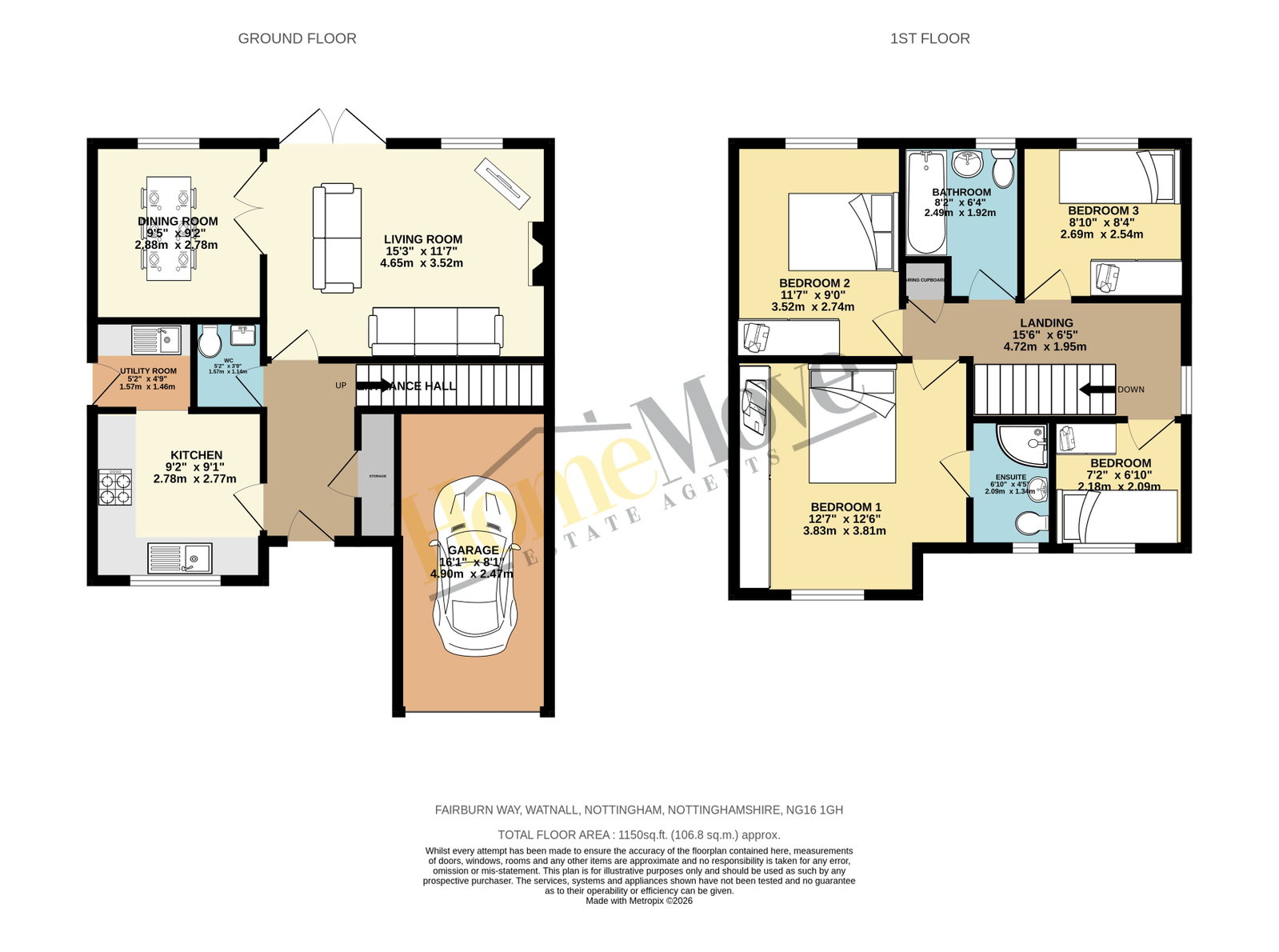 3, Fairburn Way, Nottingham floorplan