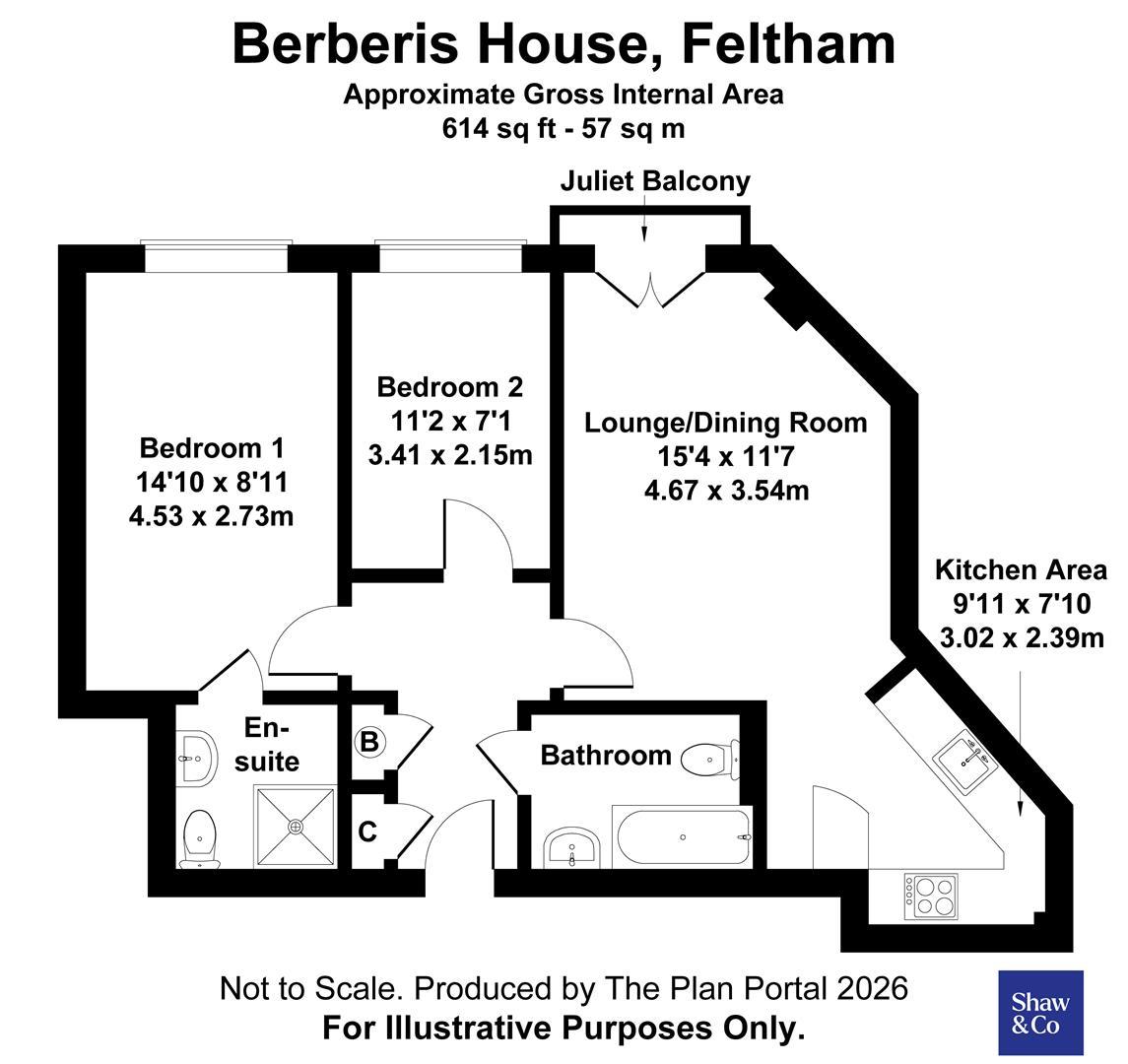 Flat 239, Berberis House, High Street, Feltham floorplan