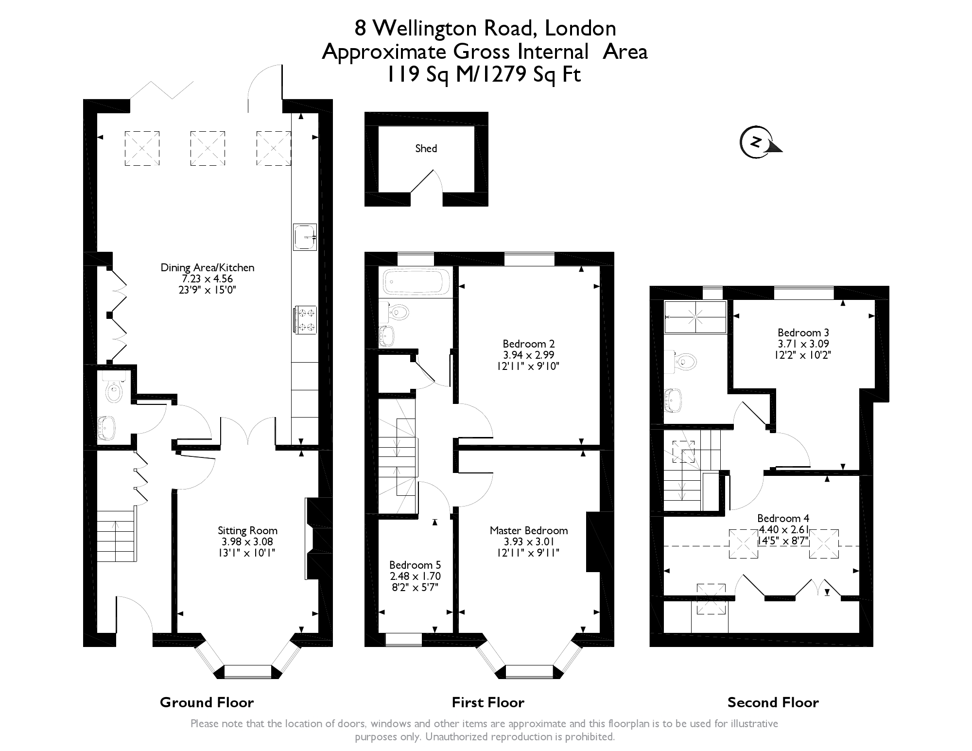 5 Bedrooms Terraced house to rent in Wellington Road, London SW19