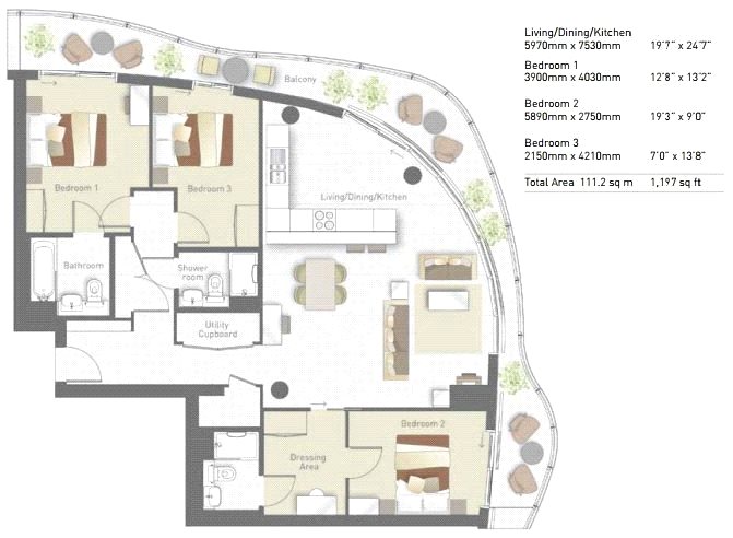 3 Bedrooms Flat for sale in Hoola Building, West Tower, Royal Victoria, London E16