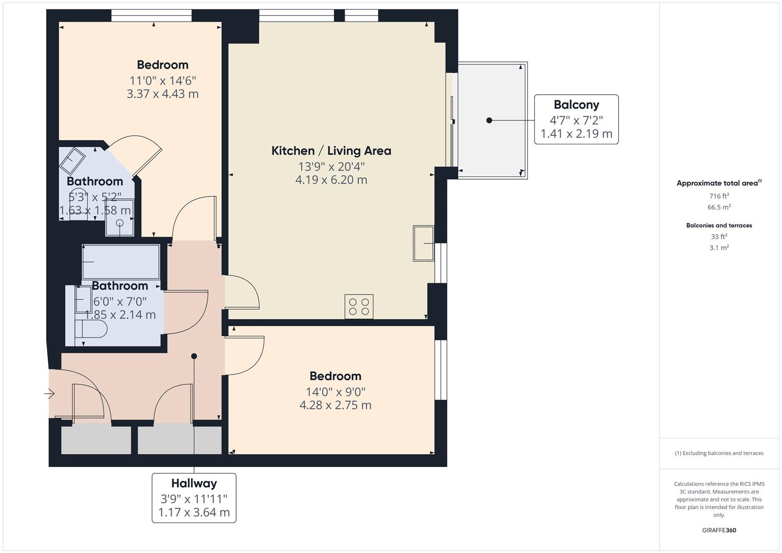 Flat 25, 8, Leaden Hill, Coulsdon floorplan