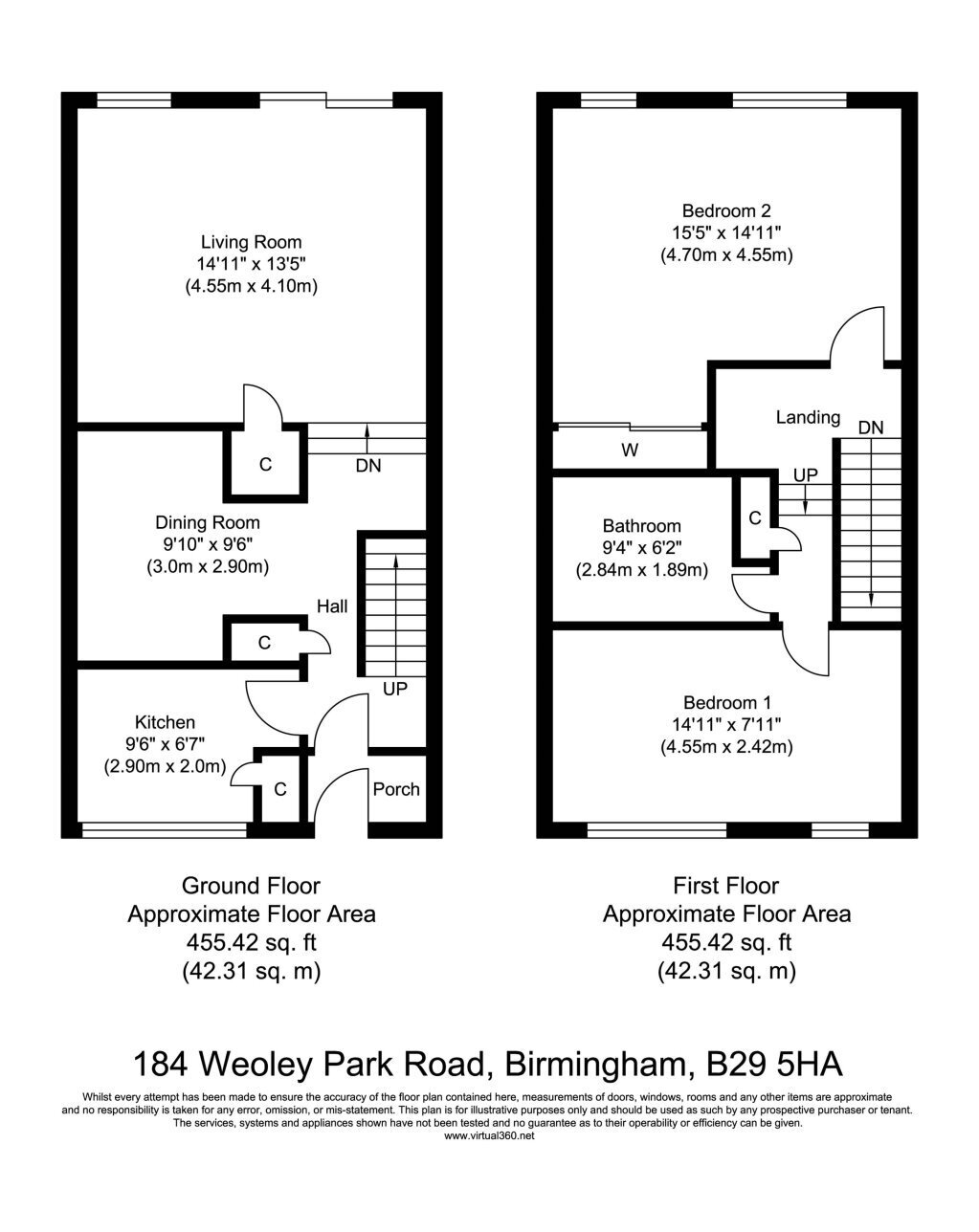 184, Weoley Park Road, Birmingham floorplan