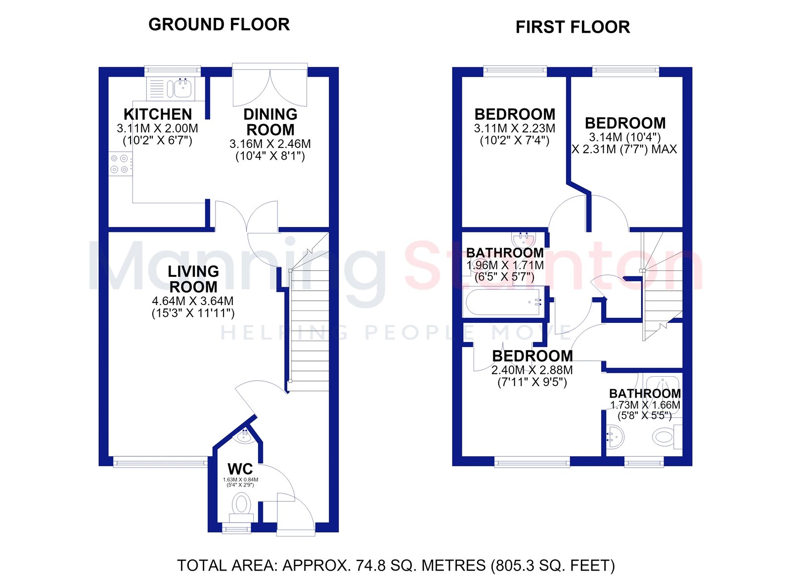 7, Gaunts Place, Pudsey floorplan