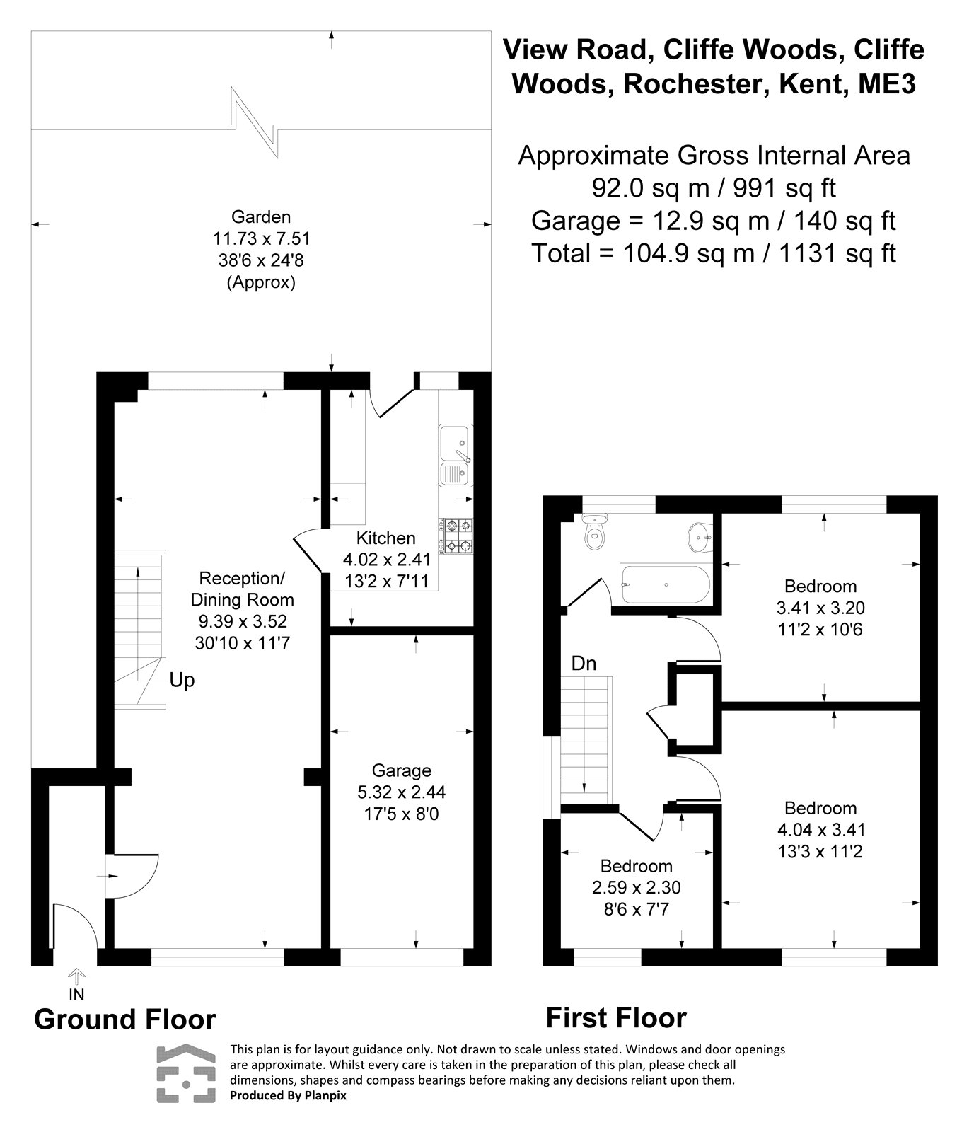 54, View Road, Rochester floorplan