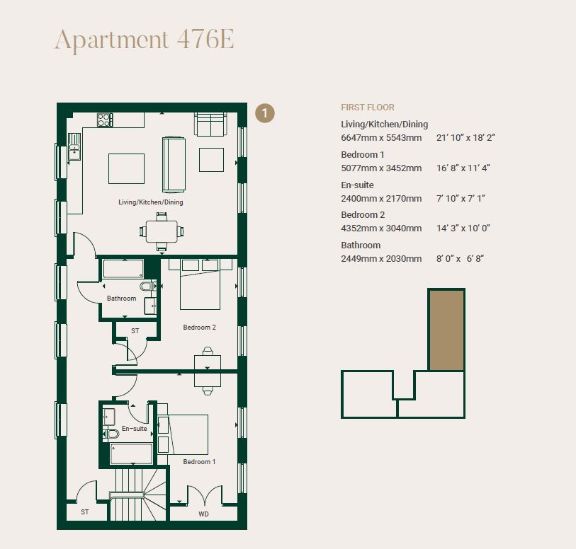 476 E Apartment, Halstock Place, 15 Halstock Street, Poundbury