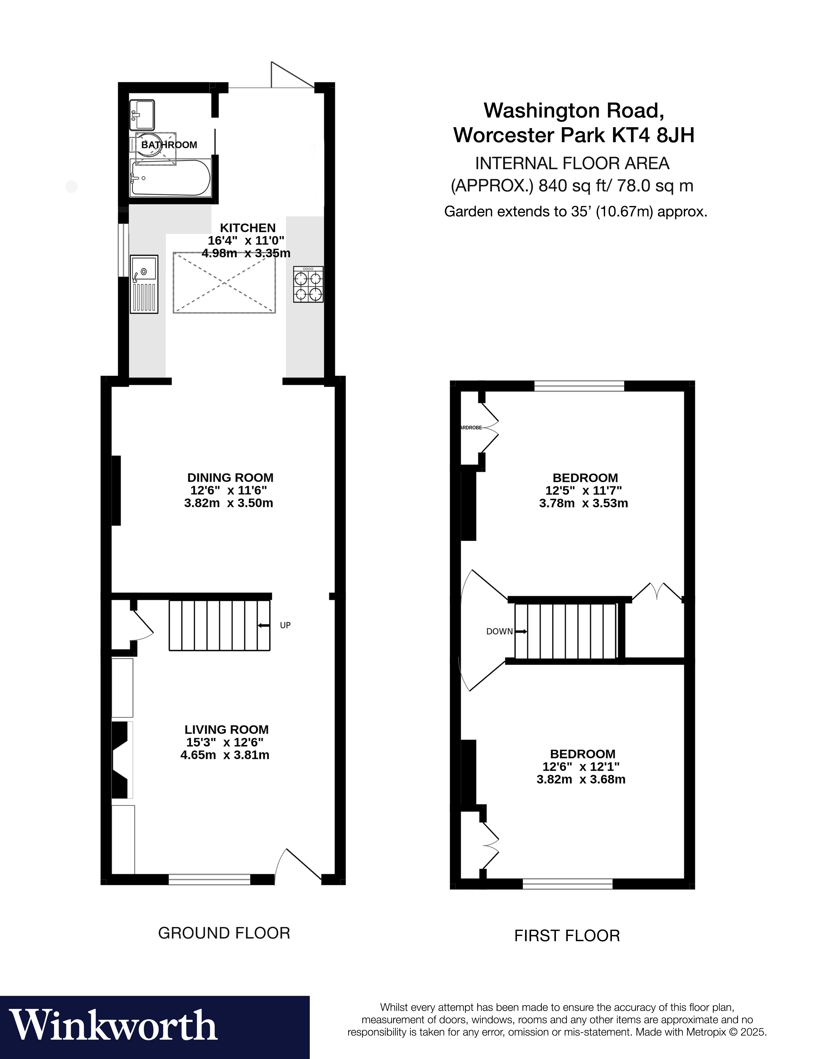 28, Washington Road, Worcester Park floorplan