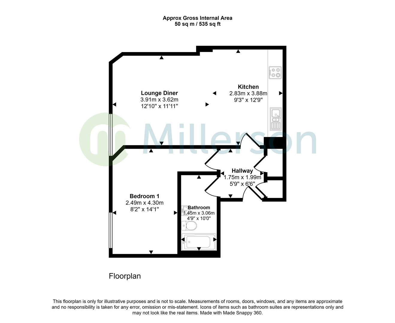 Gwel Park an Nans, Apartment 7, Chapel Road, Camborne floorplan