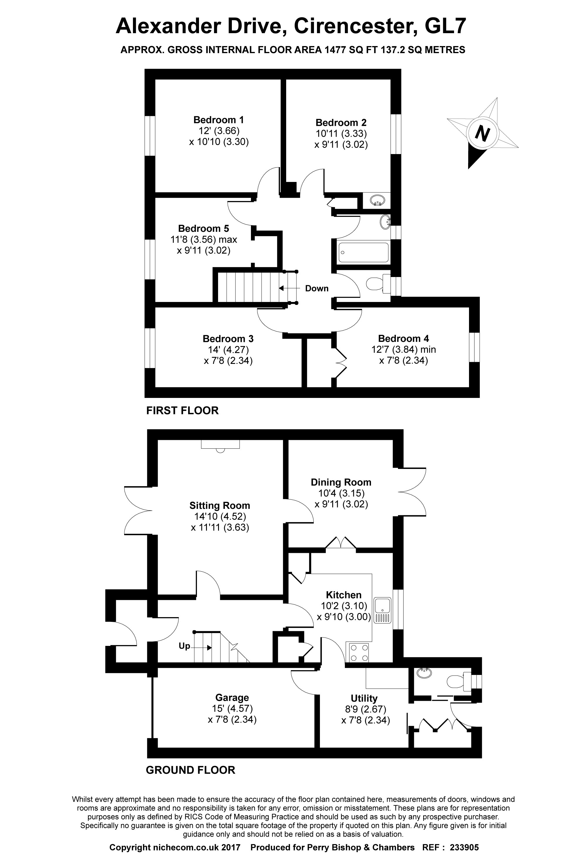 5 bed linkdetached house for sale in Alexander Drive, Cirencester GL7