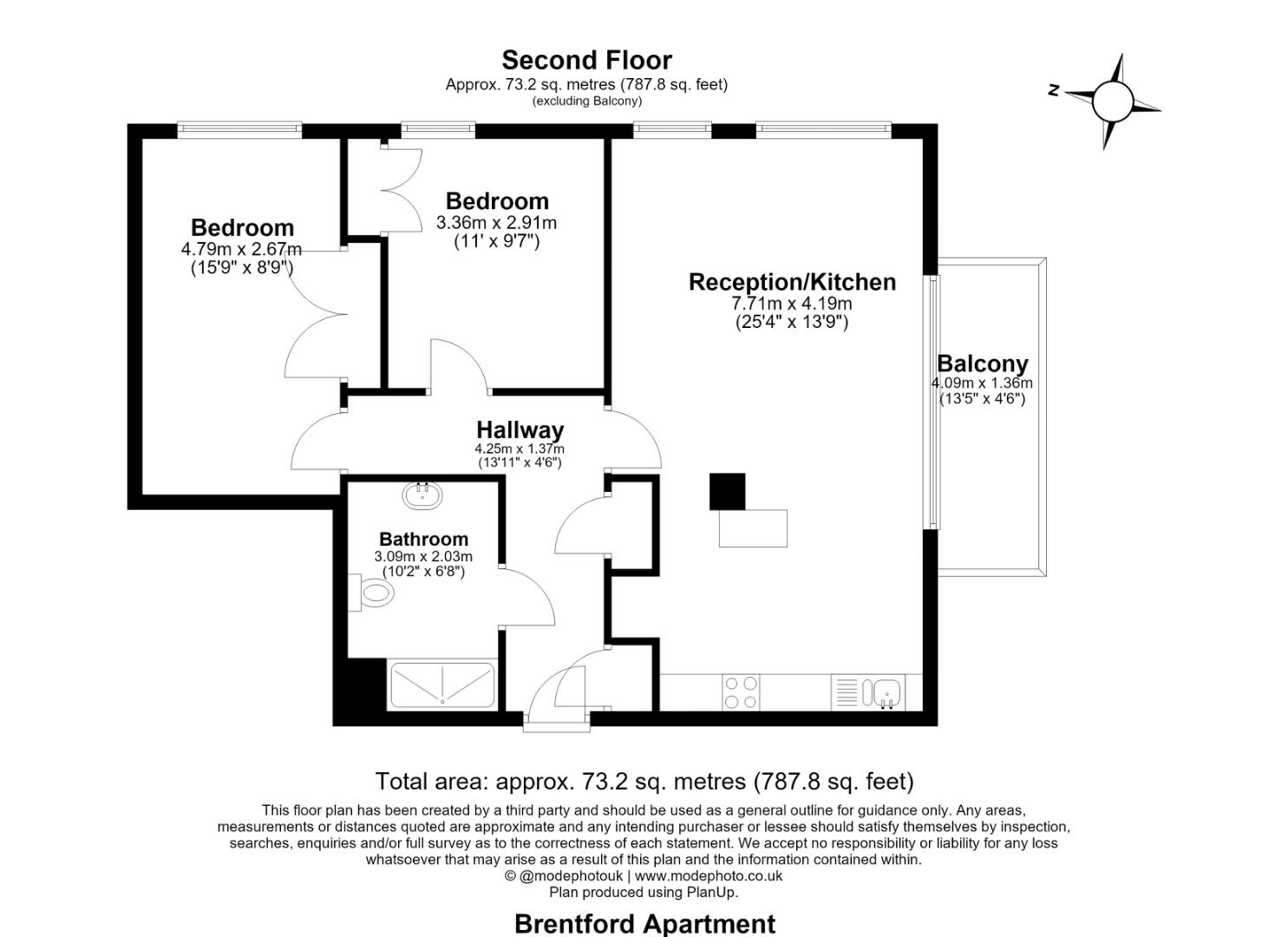 Apartment 20, 1, Goat Wharf, Brentford floorplan