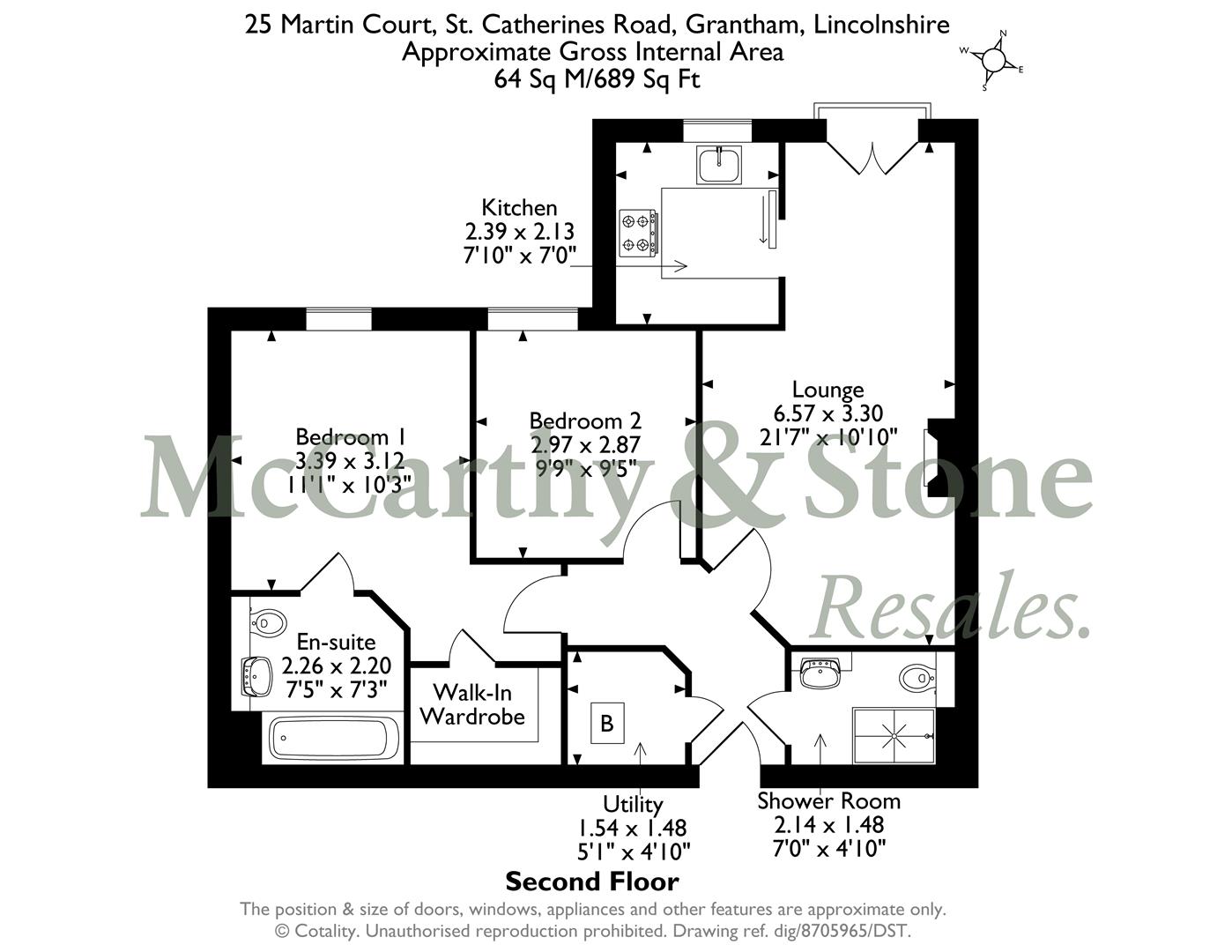 25 Martin Court,, St. Catherines Road, Grantham floorplan