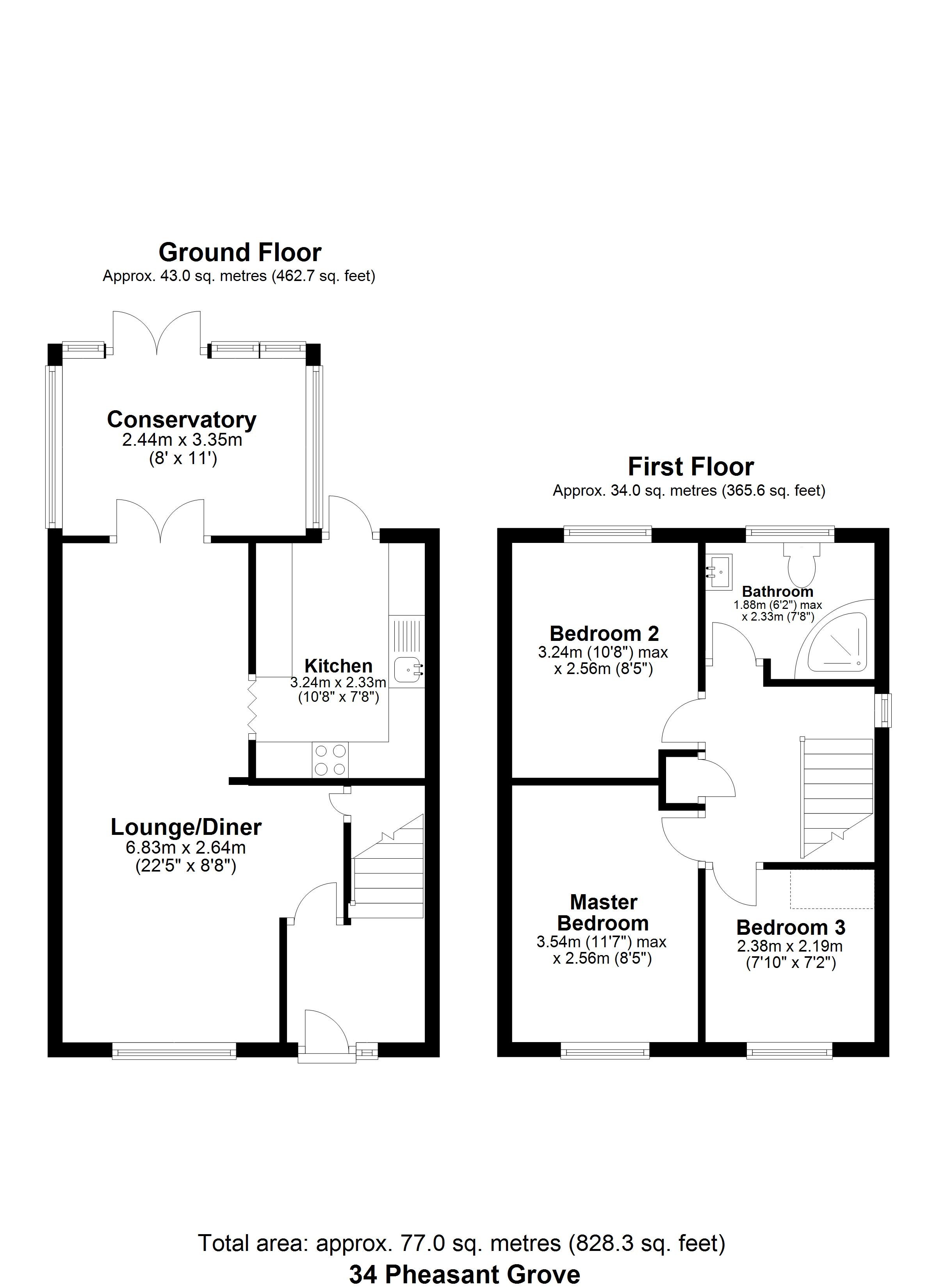 34 Pheasant Grove, Werrington, Peterborough floorplan
