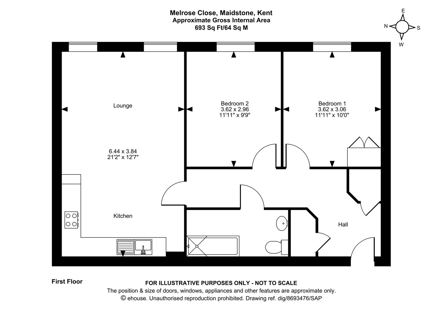 42, Melrose Close, Maidstone floorplan