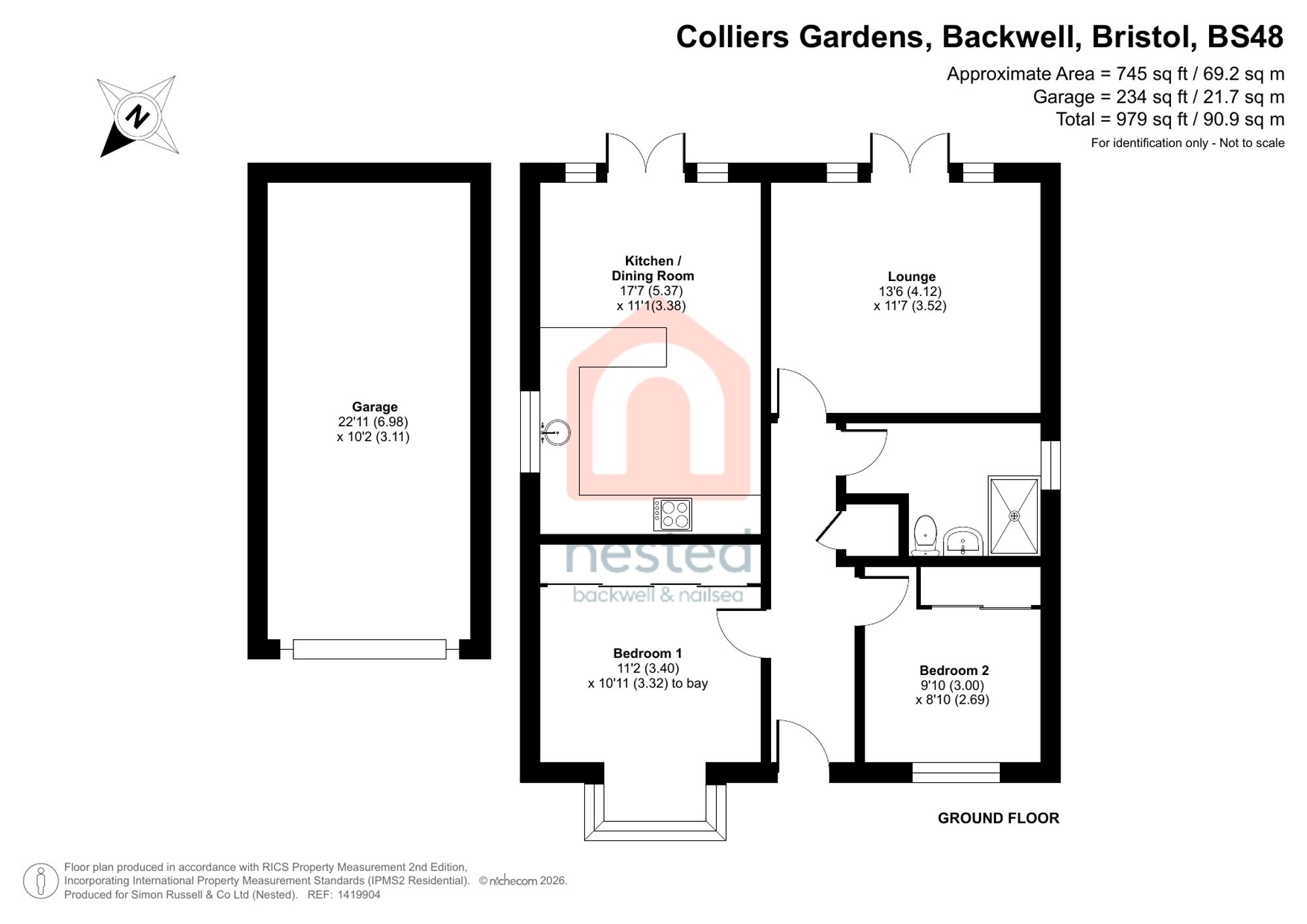 21 Colliers Gardens, Bristol floorplan