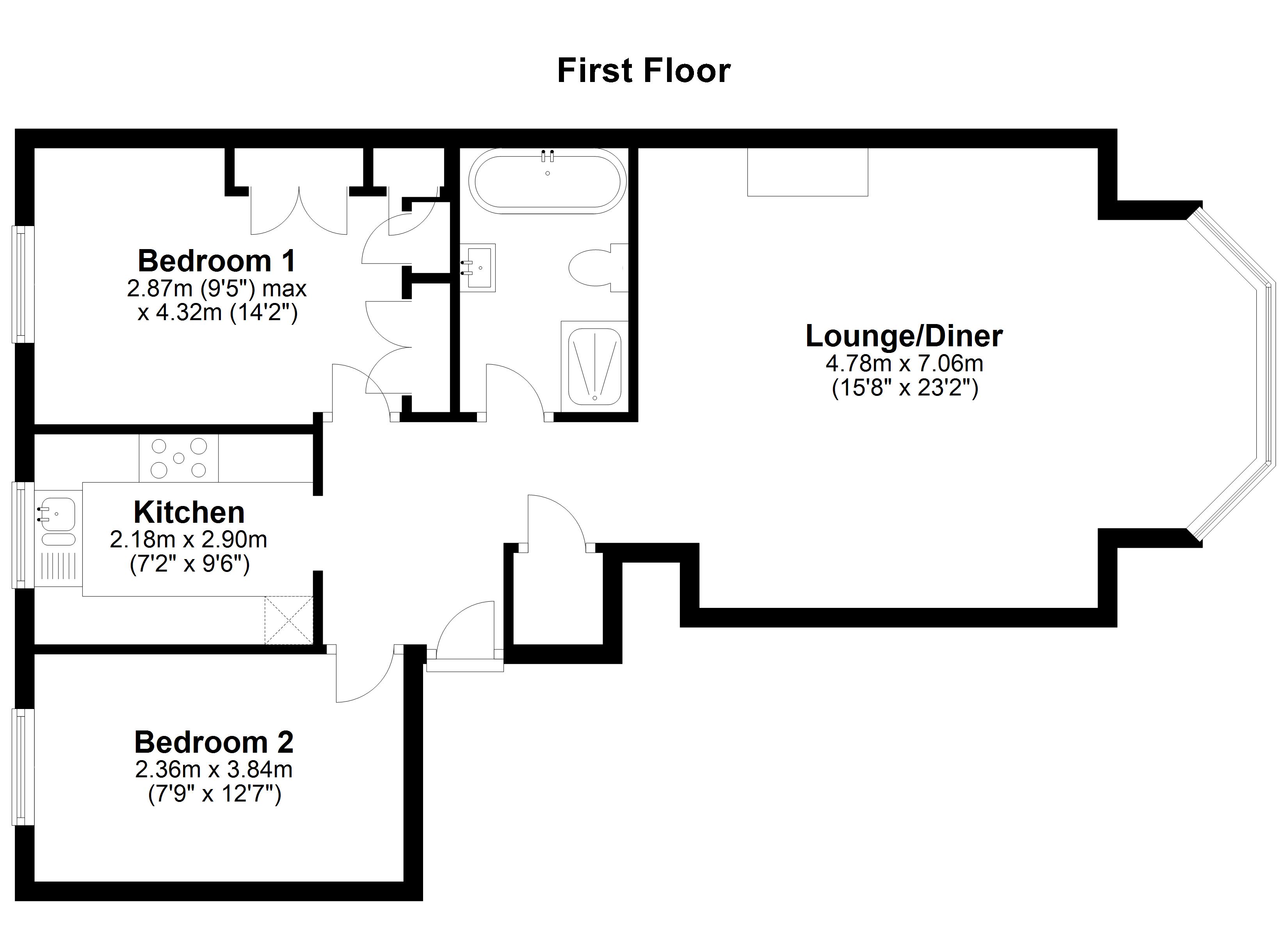 Flat 3, Tower House, London Road, Arundel floorplan