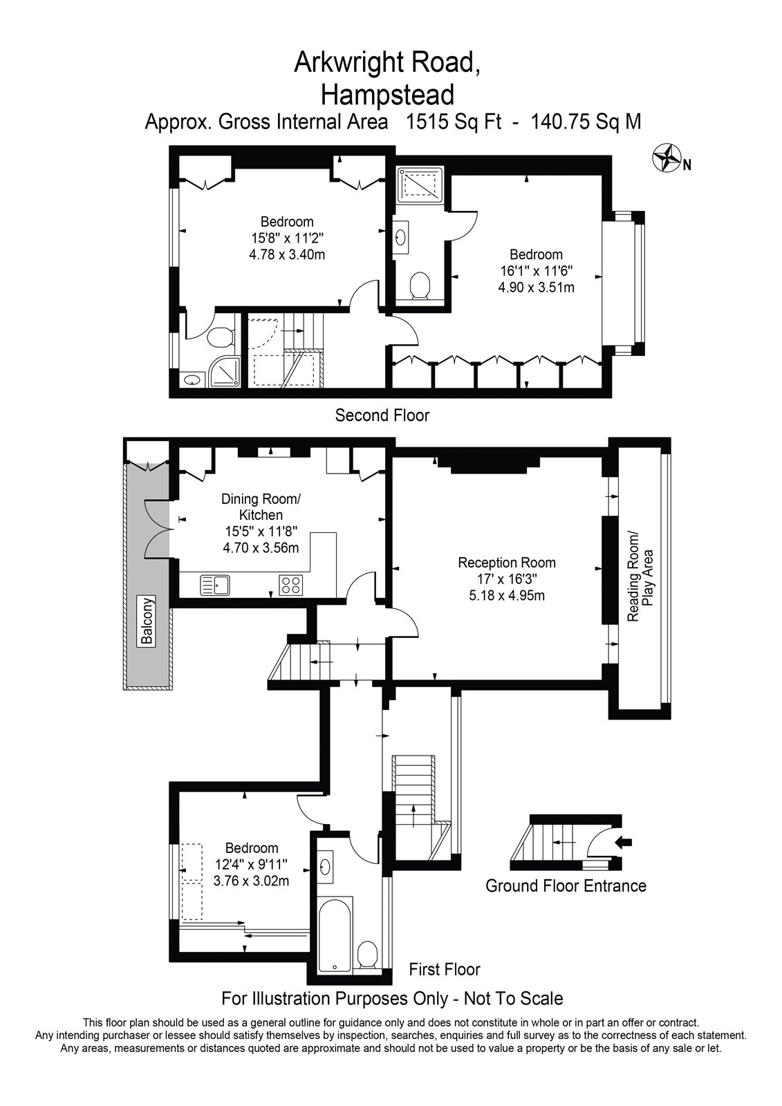 3 Bedrooms Flat for sale in Arkwright Road, Hampstead, London NW3