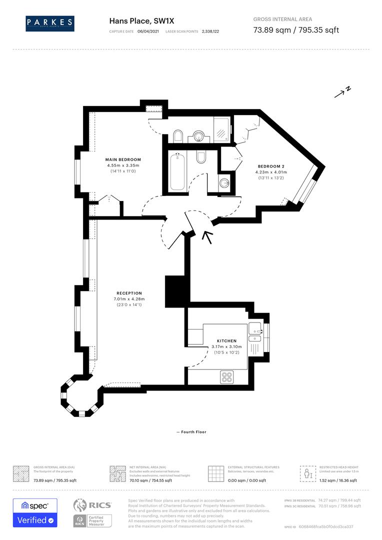 Flat 5,, 23, Hans Place, London floorplan
