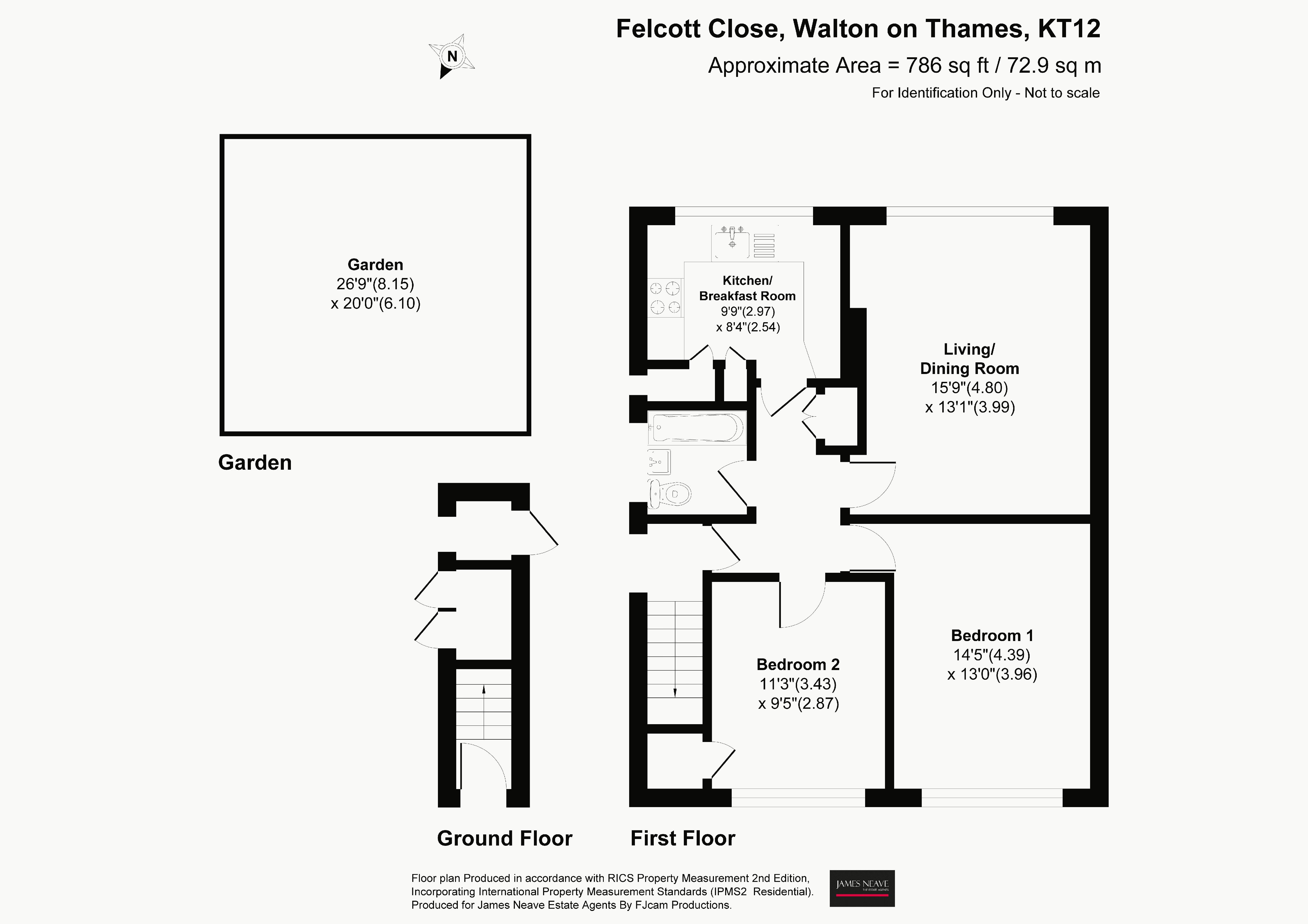 11, Felcott Close, Walton-On-Thames floorplan