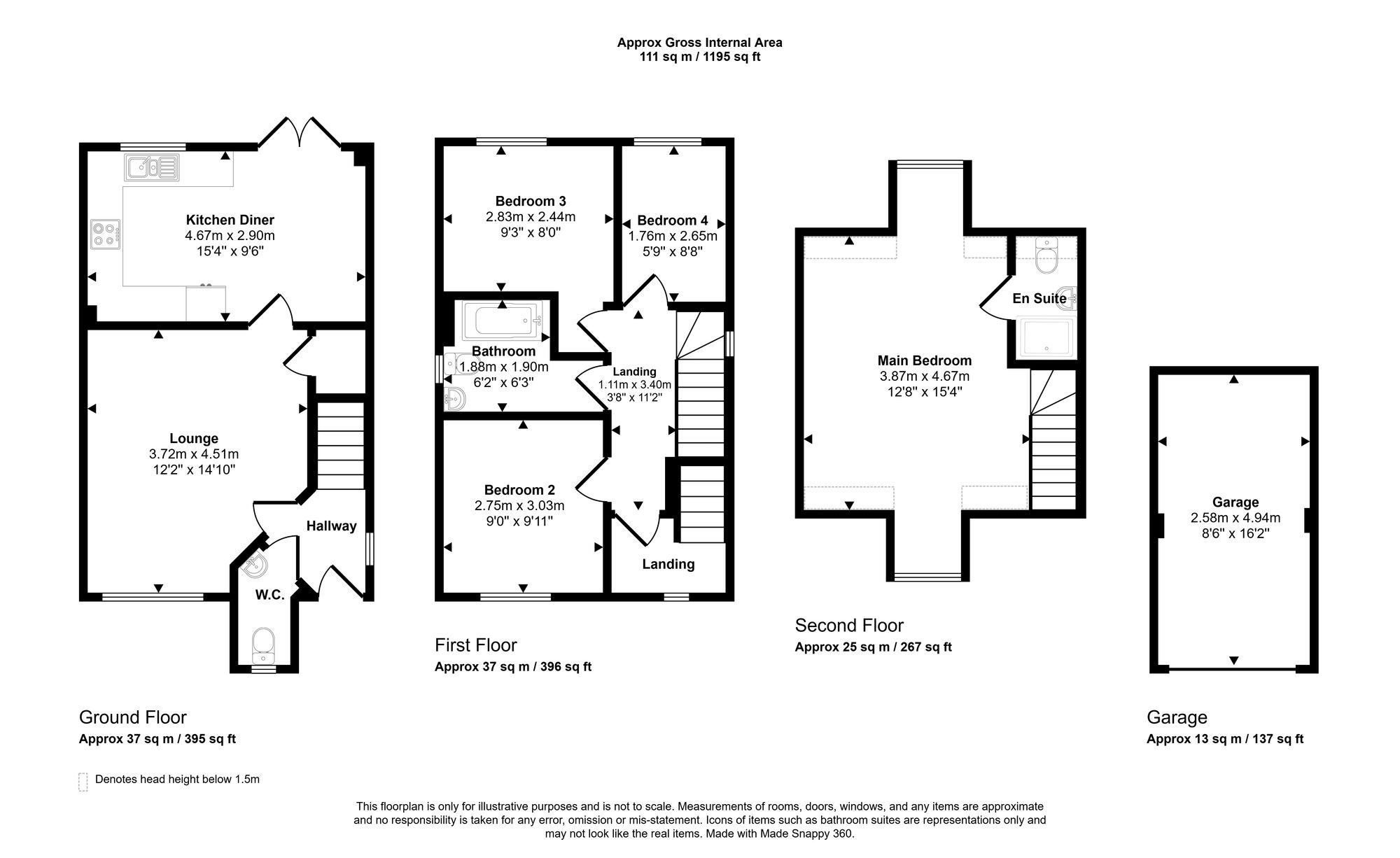 4 Jackwood Close, Wigan floorplan