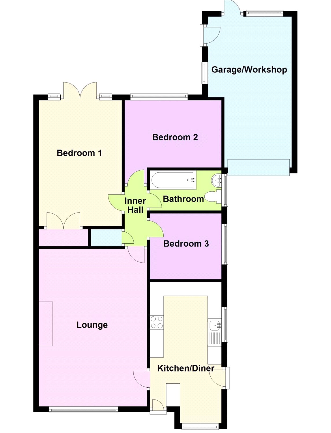 3 Bedrooms Semi-detached bungalow to rent in Calder Close, Allestree, Derby DE22