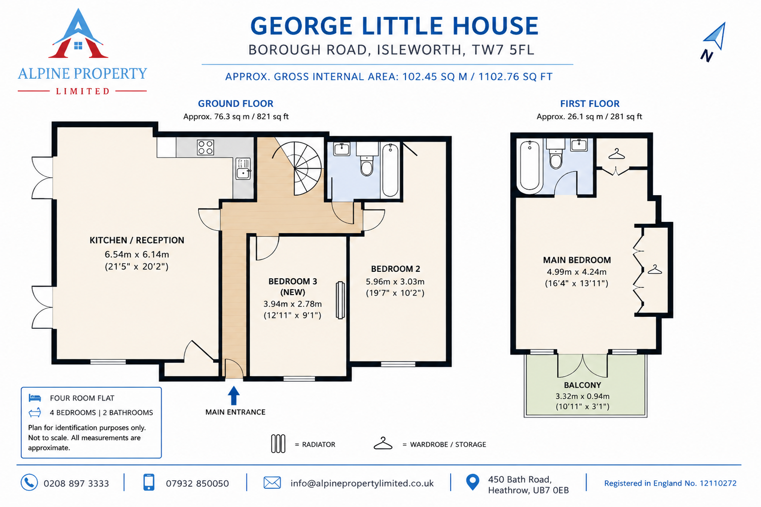 Flat 8, George Little House, Borough Road, Isleworth floorplan