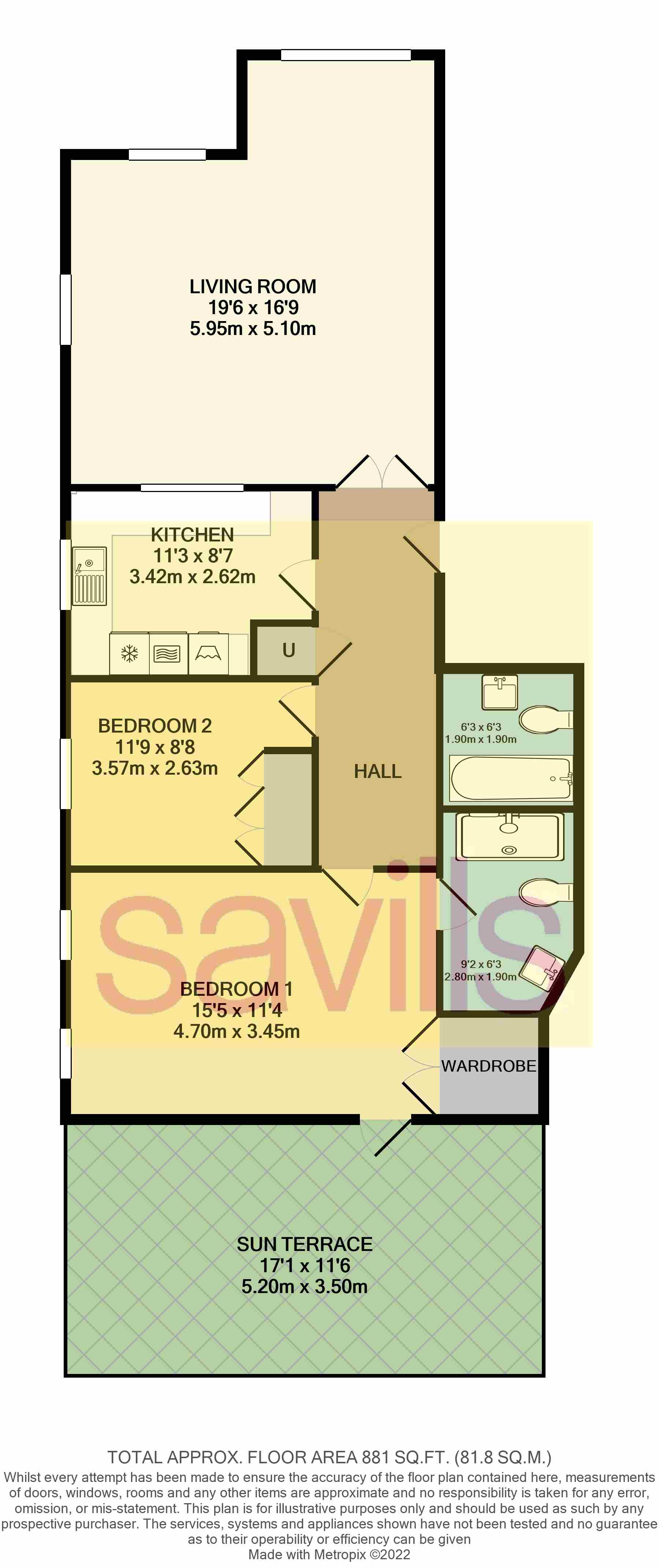 9, Churchill House, St Helier floorplan