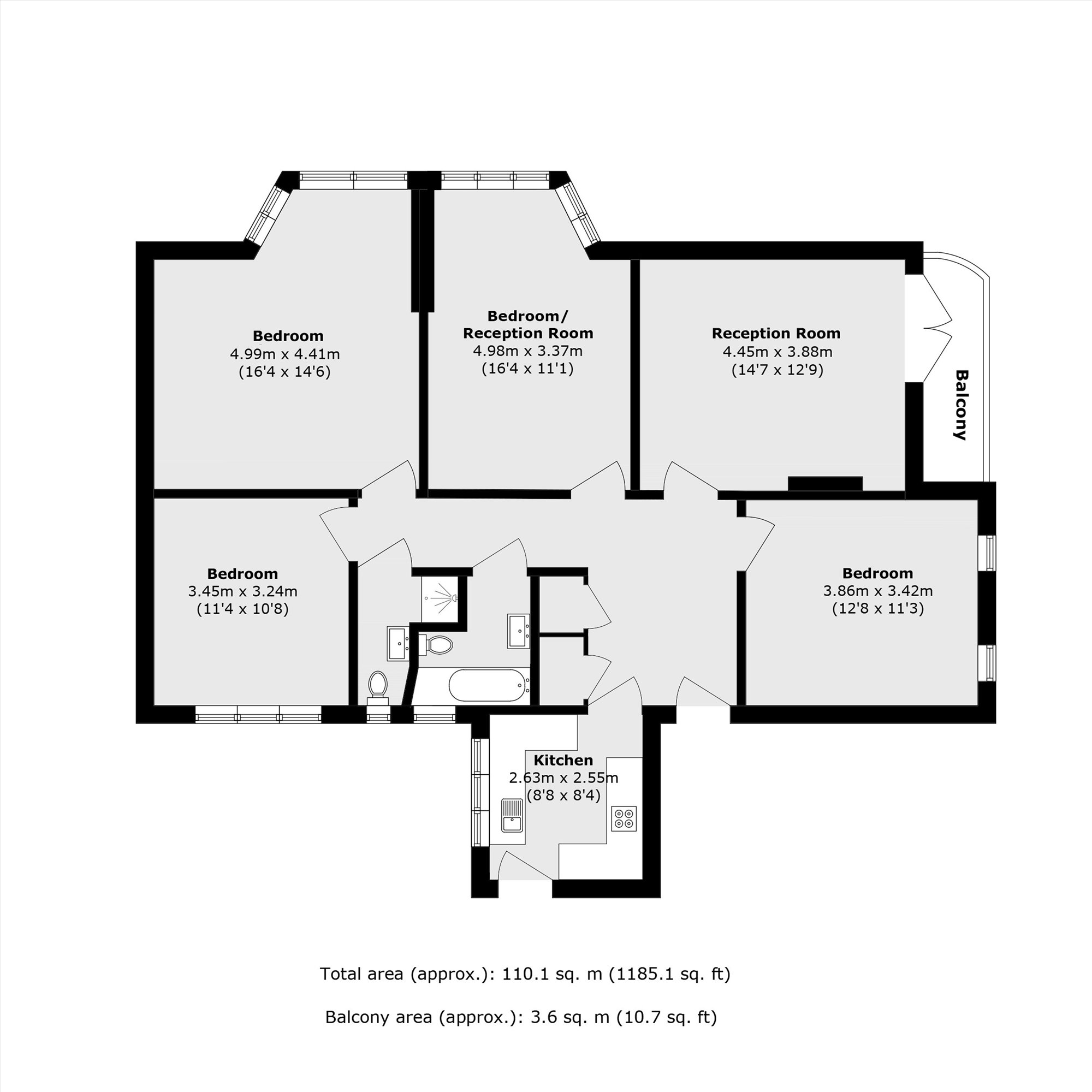 Flat 12, Welsby Court, Eaton Rise, London floorplan